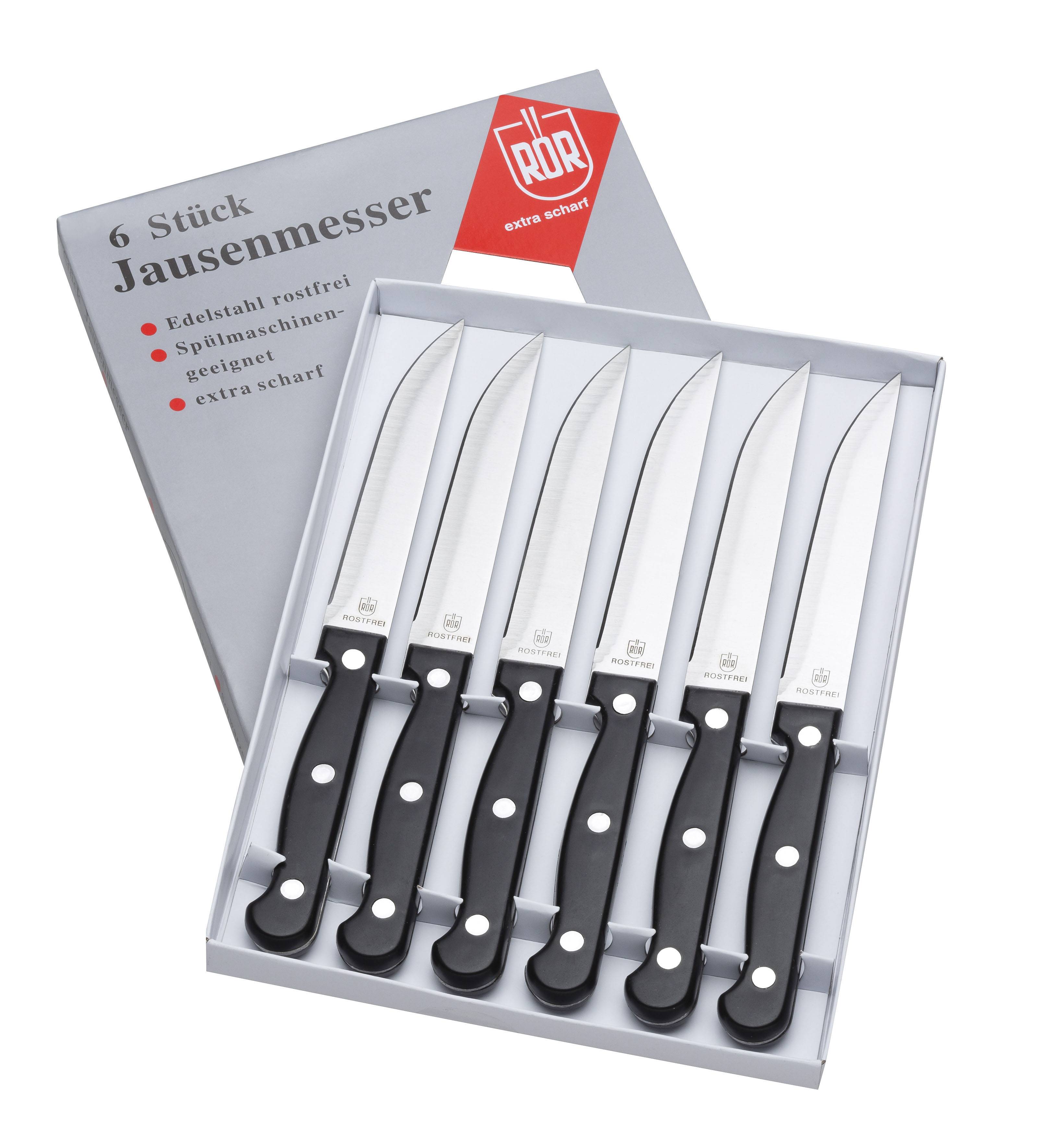 RÖR | Jausenmesser Set | 6er Pack | ideal für Brotzeit & Jause | scharfe Klinge | ergonomischer Griff | robust & langlebig