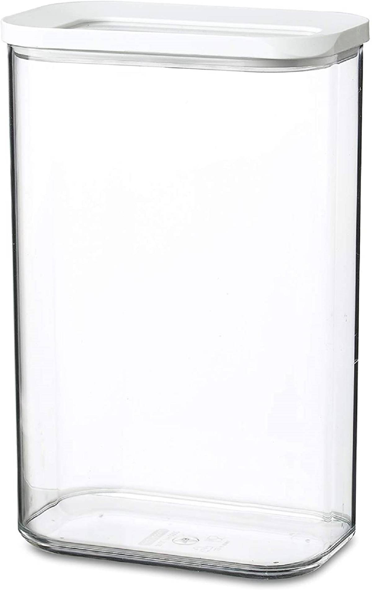 Mepal | Modula Vorratsdose Set – 4 Stück | 2000 ml | transparent/weiß | stapelbar & luftdicht | ideal für frische Lebensmittel