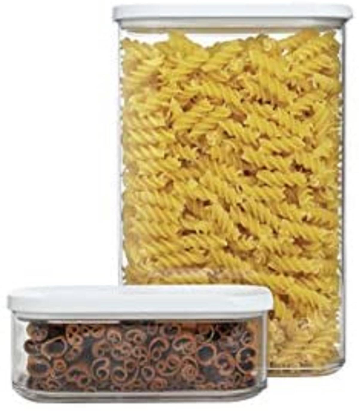 Mepal | Modula Vorratsdose Set – 4 Stück | 2000 ml | transparent/weiß | stapelbar & luftdicht | ideal für frische Lebensmittel