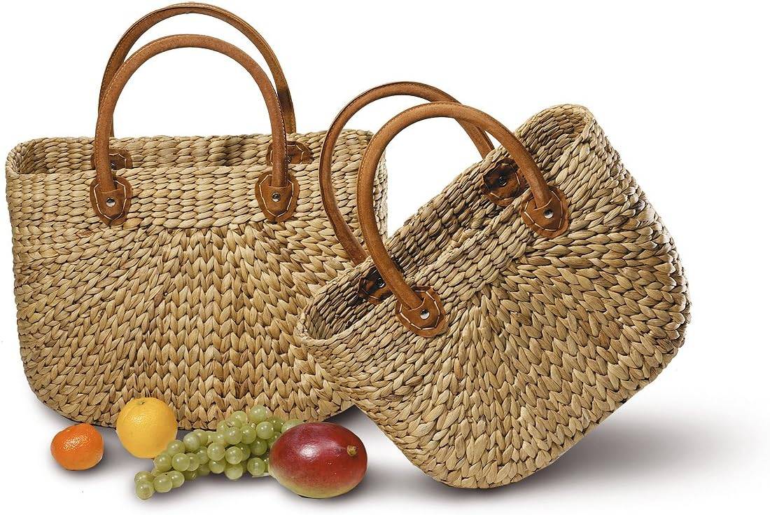 Adam Schmidt | Einkaufstasche groß | Einkaufskorb mit kurzem Henkel | aus Wasserhyazinthe