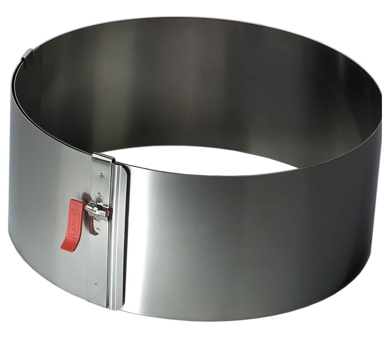 Lares Tortenring mit Klemmhebel H: 7cm Ø 10-18 cm Federbandstahl fruchtsäurefest 6013