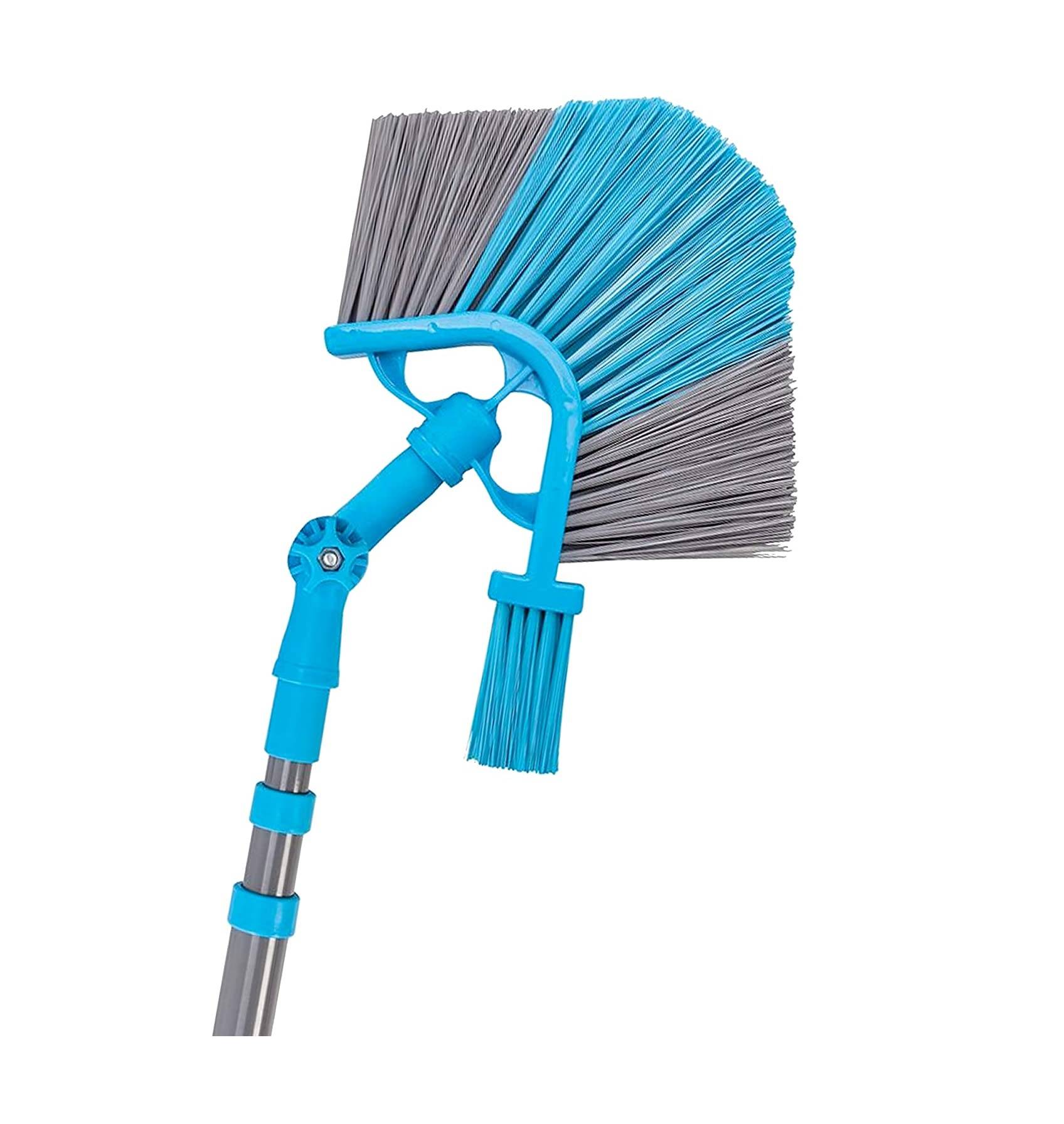 BÜMAG Spinnwebenbesen mit Dachrinnenschaber und Bürste 3m Teleskopstiel farblich sortiert