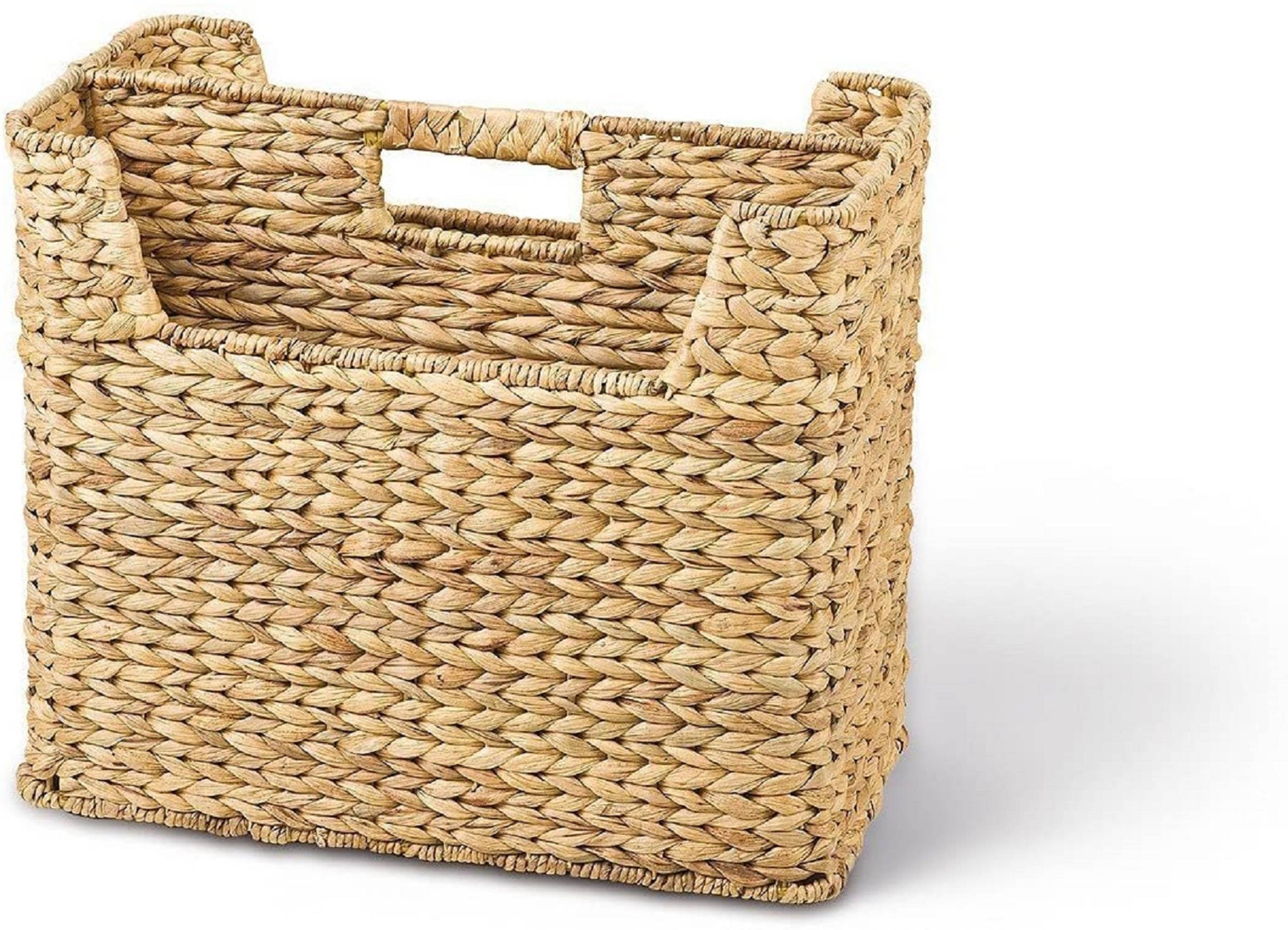 Adam Schmidt Korbwaren Zeitungsständer, Zeitungskorb, aus Wasserhyazinthe, rechteckig, Maße 400 x 200 x 230 mm, natur