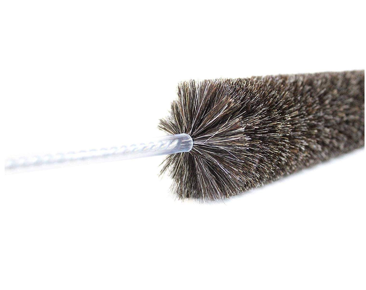 Neustanlo | Heizkörperbürste | 120 cm Länge | Ziegenhaar-Borsten | kunststoffummantelter Edelstahldraht | ideal zur Reinigung schwer zugänglicher