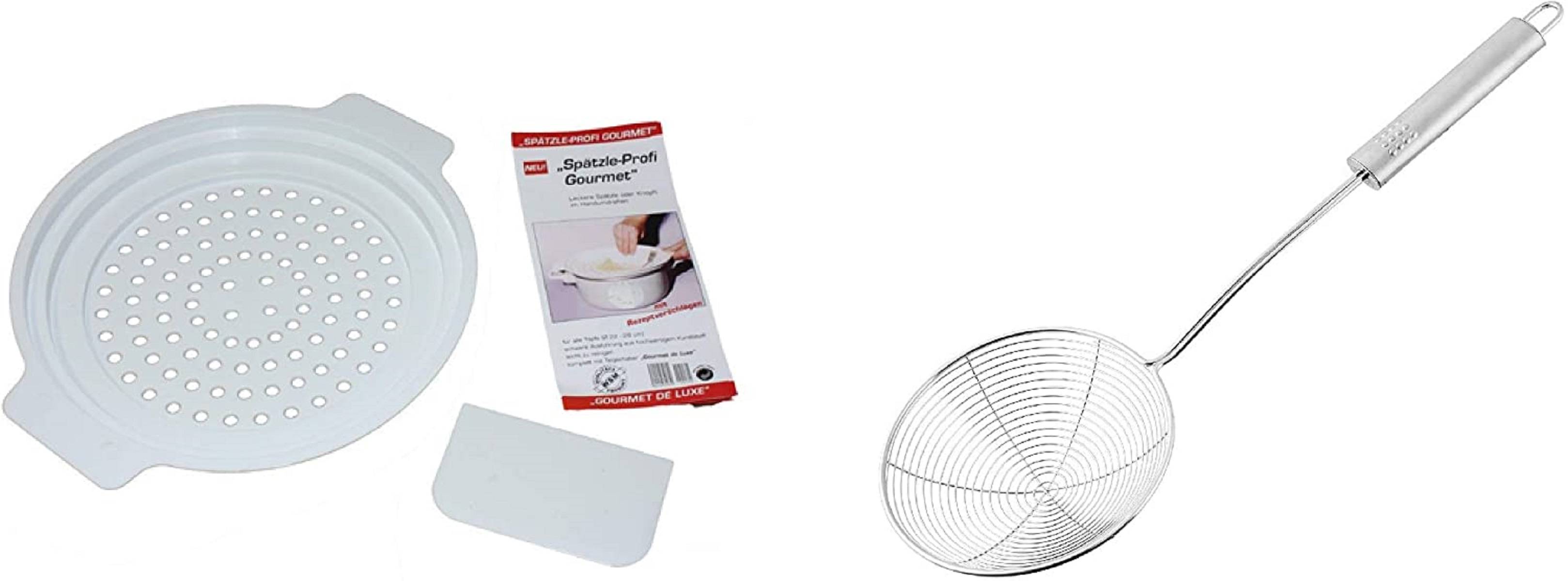 Neustanlo Spätzle und Knöpfle Sieb und Reibe Set inkl. Abseihlöffel 38 cm OVALGRIFF (Spätzle-Set)