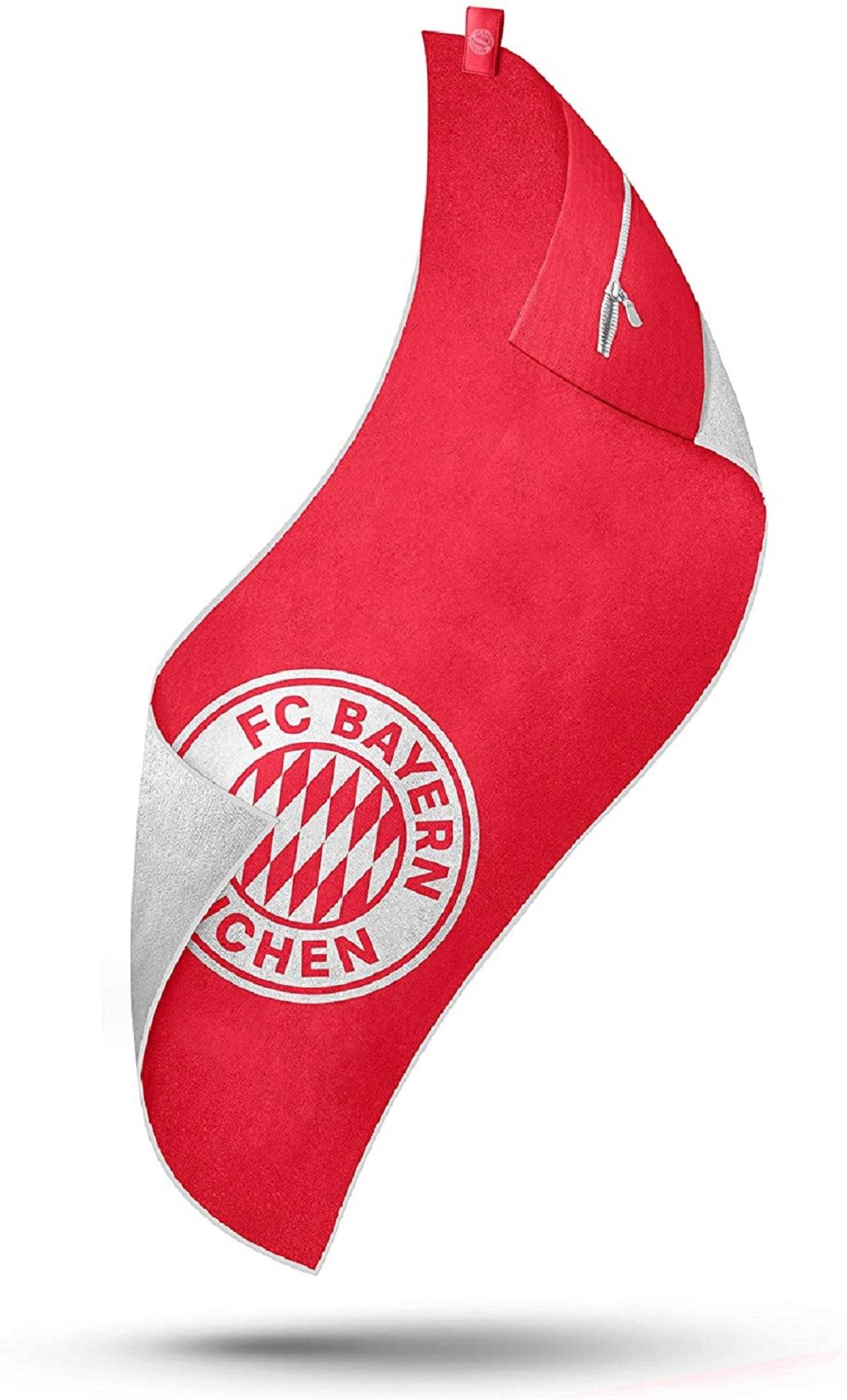 Stryve Towell+ | Sporthandtuch mit integrierter Tasche und Magnetclip | Bekannt aus Die Höhle der Löwen | FC Bayern Edition | saugfähig und schnell