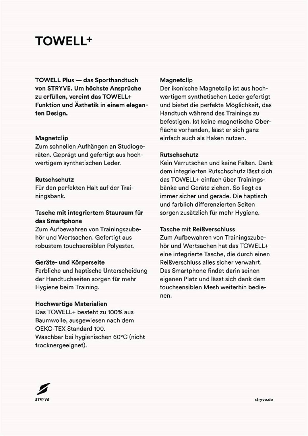 Stryve Towell+ | Sporthandtuch mit integrierter Tasche und Magnetclip | Bekannt aus Die Höhle der Löwen | FC Bayern Edition | saugfähig und schnell