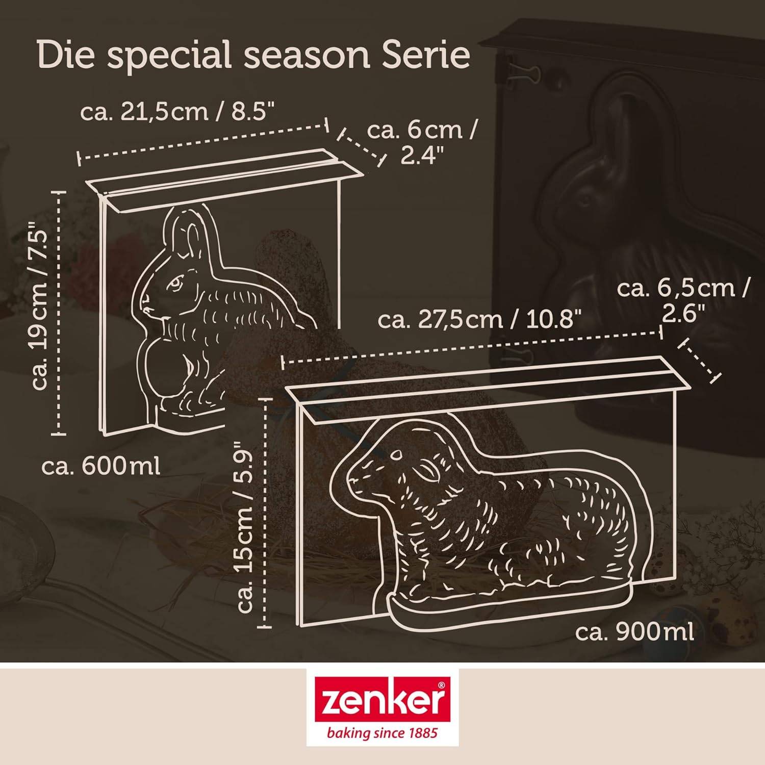 Zenker | Osterbackformen-Set | Hase & Lamm | Antihaftbeschichtung | perfekte Osterkreationen | leichtes Entformen