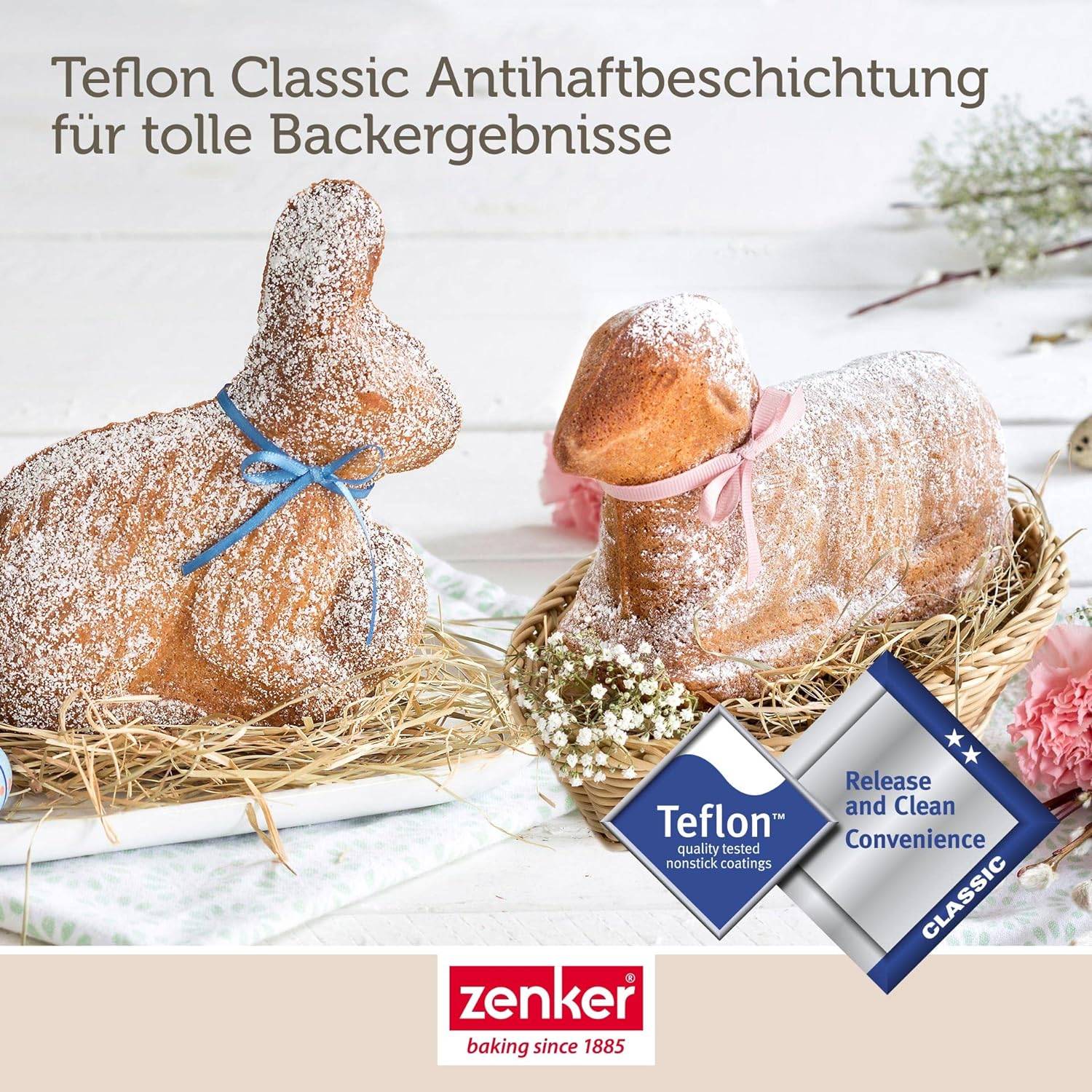 Zenker | Osterbackformen-Set | Hase & Lamm | Antihaftbeschichtung | perfekte Osterkreationen | leichtes Entformen
