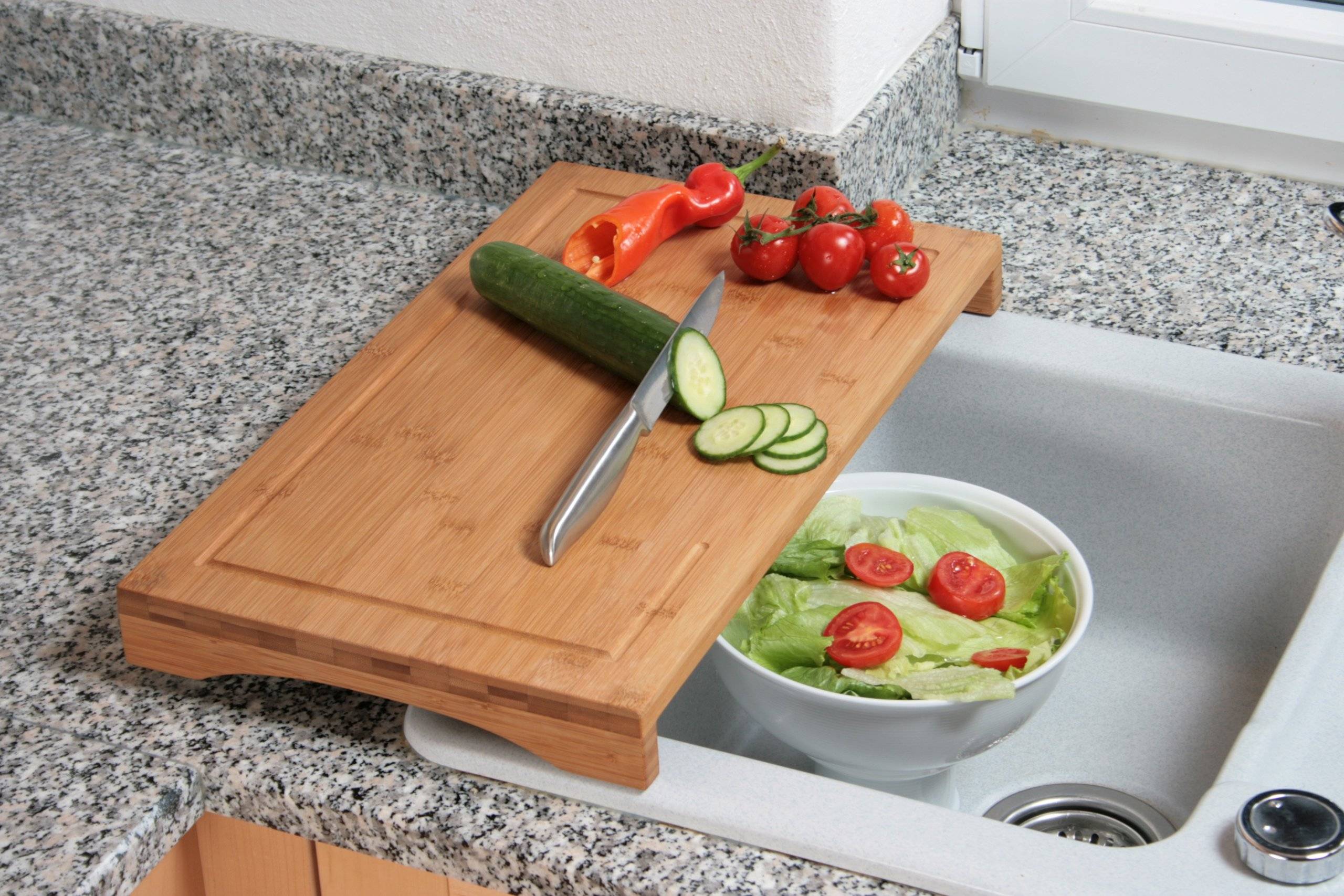 Kesper 54590 Schneide- und Abdeckplatte Bambus 54 x 28 x 4.3 cm