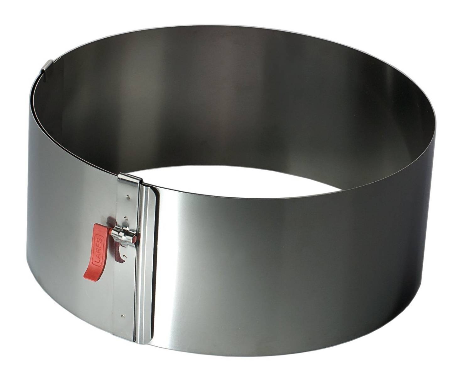 Lares 6003 Tortenring mit Klemmhebel Höhe 10 cm - hitzebeständig fixierbar extra hoch