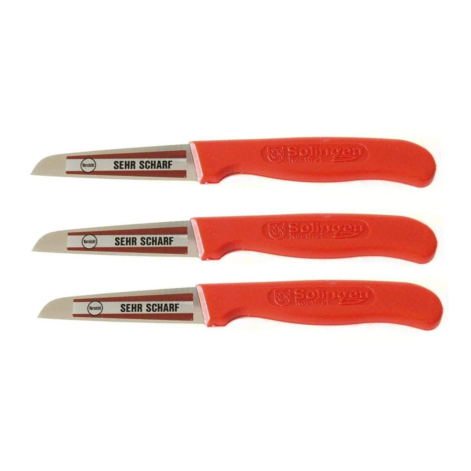 Neustanlo | Schälmesser Set | 3-teilig | Rot | ideal für Kartoffeln & Gemüse | präzises Küchenwerkzeug | langlebig & scharf