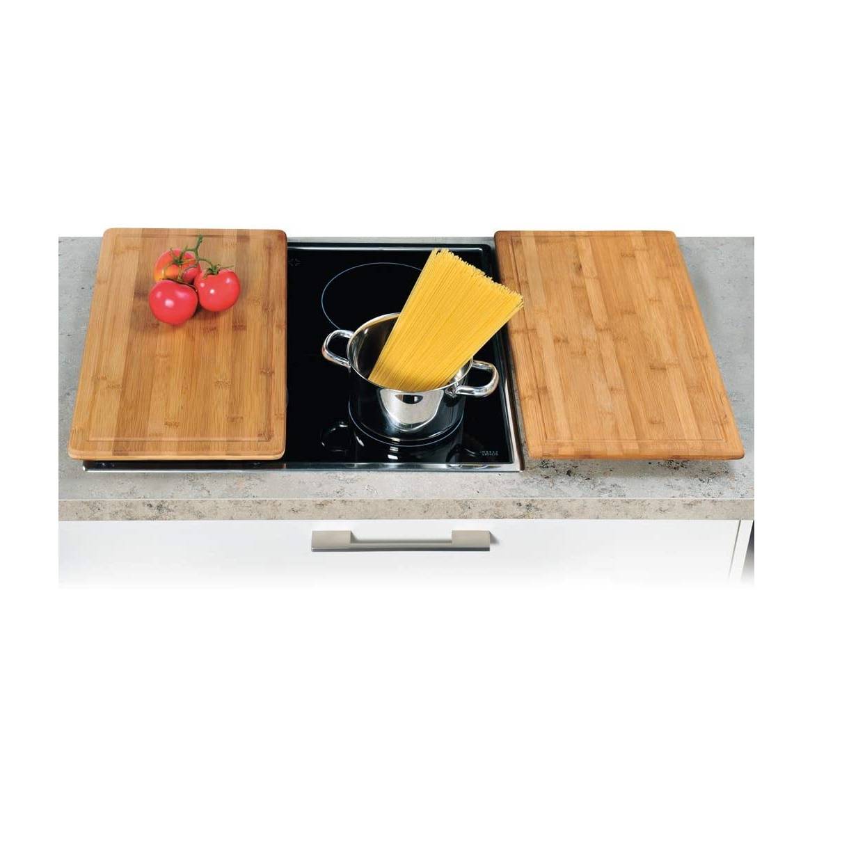 Neustanlo | Schneide- und Abdeckplatte Set | Bambusholz 50x28x4 cm | nachhaltiges & robustes Material | für stilvolle Küchenarbeit | Edition 1