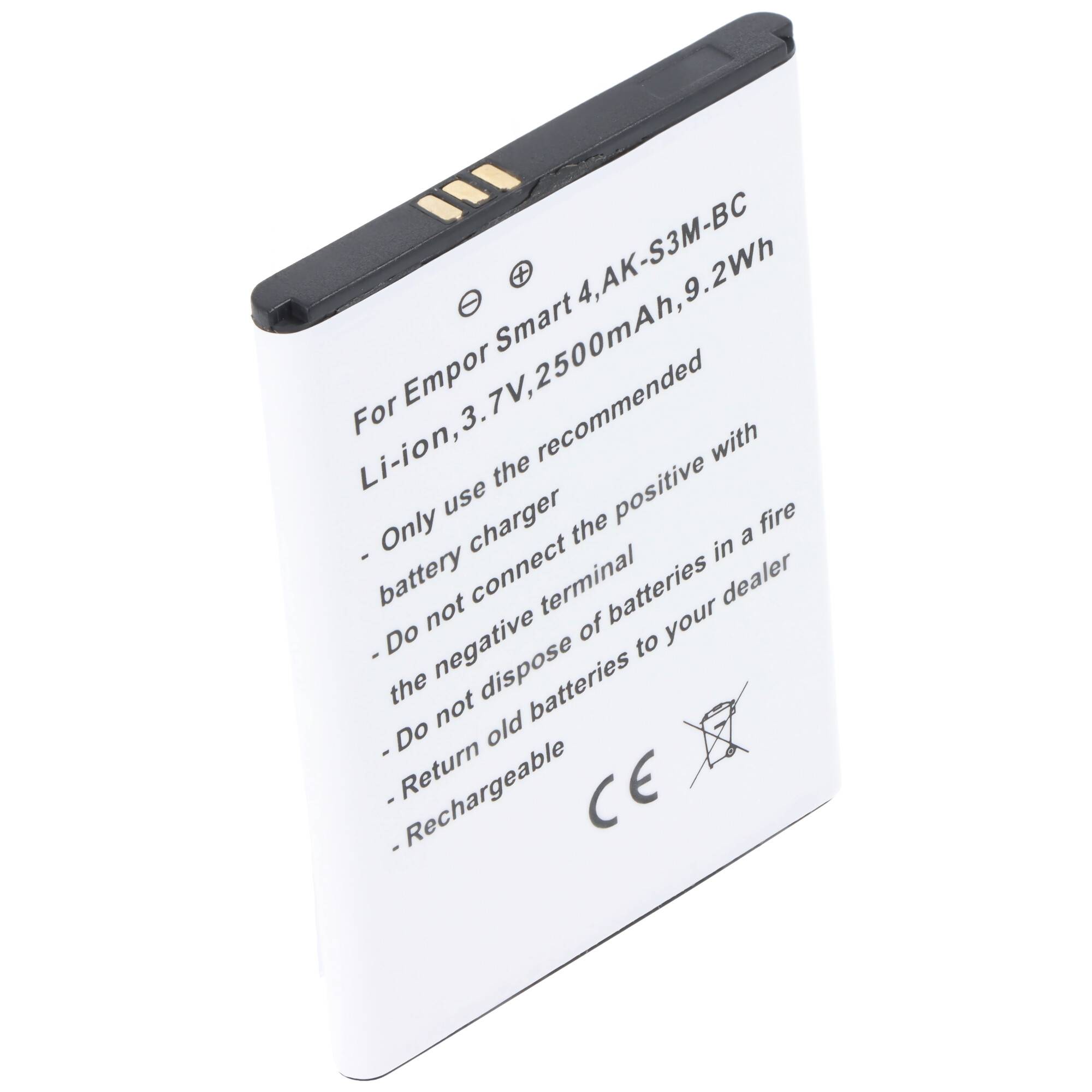 Akku passend für Emporia Smart 4 AK-S3M-BC Li-ion 3,7V 2500mAh 9,2Wh