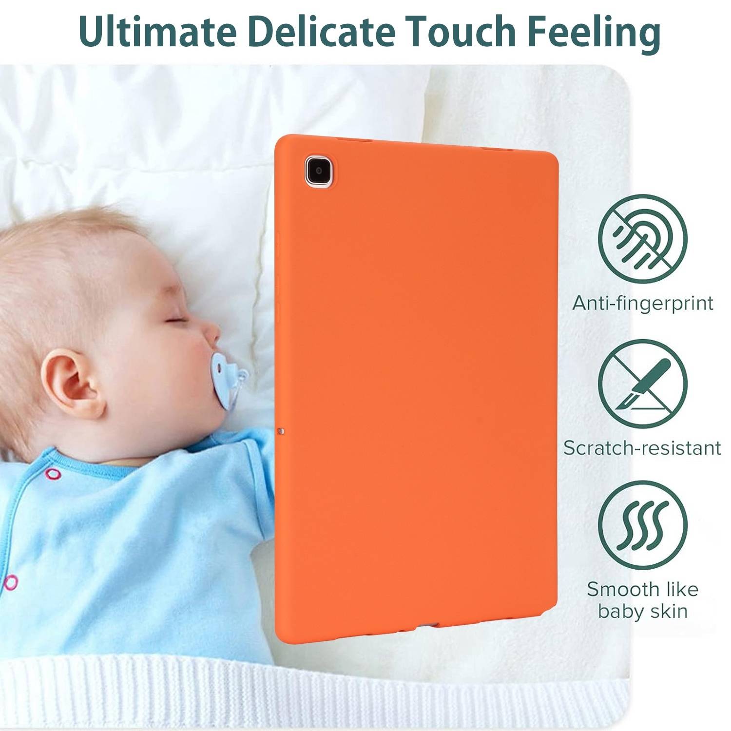 Für Samsung Galaxy Tab S10 Plus FE Plus / S9 Plus FE Plus / S8 Plus TPU Silikon Hülle Ultra dünn Cover Orange