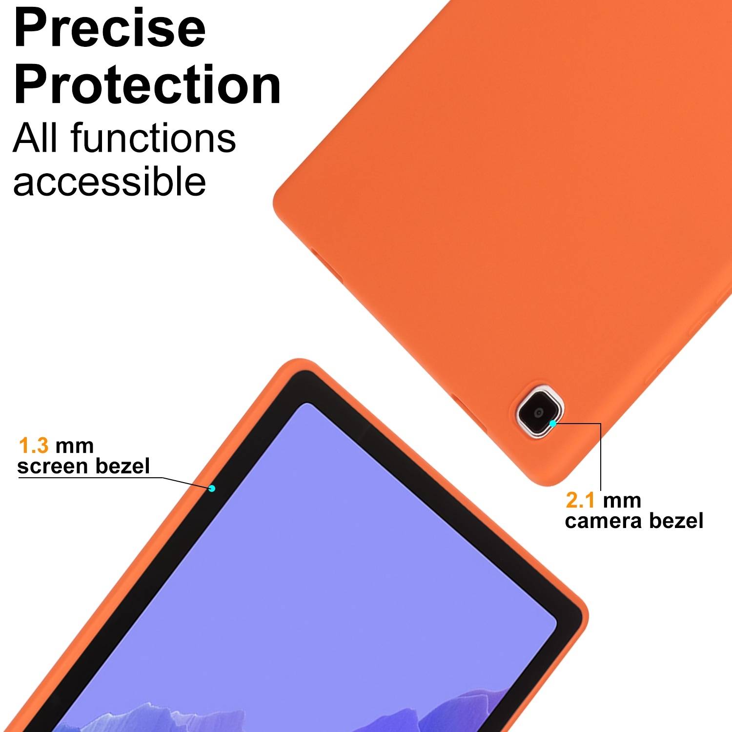 Für Samsung Galaxy Tab S10 Plus / S9 Plus FE Plus / S8 Plus TPU Silikon Hülle Ultra dünn Cover Orange