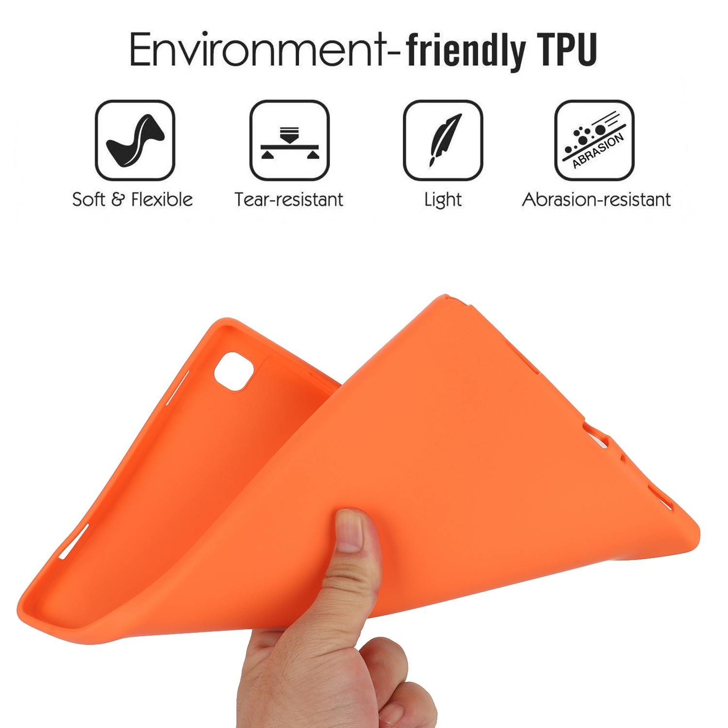 Für Samsung Galaxy Tab S10 Plus / S9 Plus FE Plus / S8 Plus TPU Silikon Hülle Ultra dünn Cover Orange