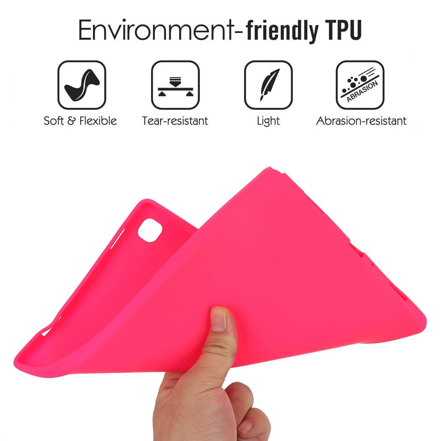 Für Samsung Galaxy Tab S10 Plus / S9 Plus FE Plus / S8 Plus TPU Silikon Hülle Tablet Case Ultra dünn Cover Pink/