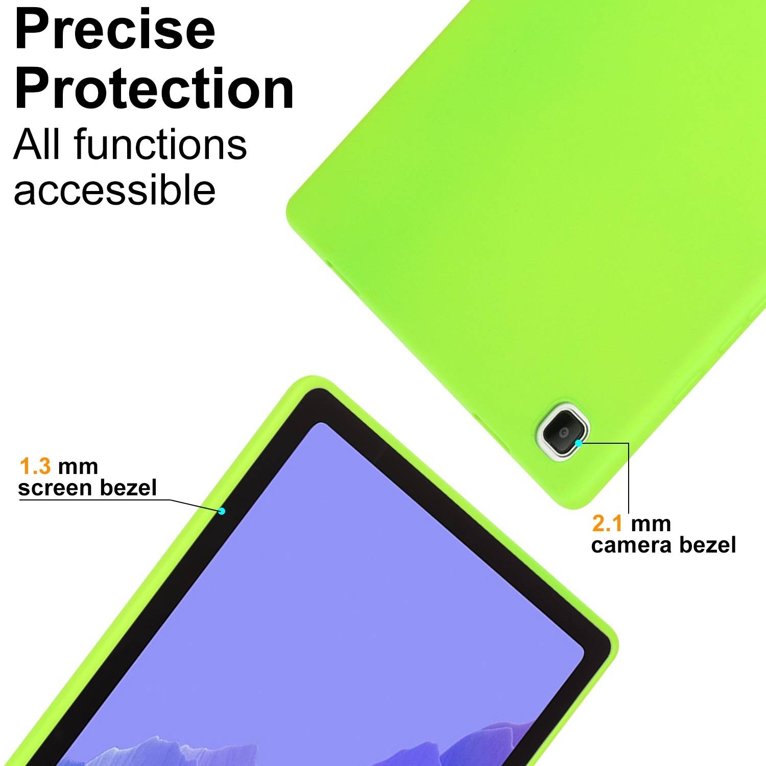 Für Samsung Galaxy Tab S10 Plus / S9 Plus FE Plus / S8 Plus TPU Silikon Hülle Ultra dünn Cover Hellgrün