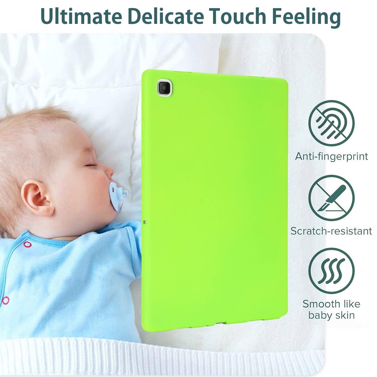 Für Samsung Galaxy Tab S10 Plus / S9 Plus FE Plus / S8 Plus TPU Silikon Hülle Ultra dünn Cover Hellgrün