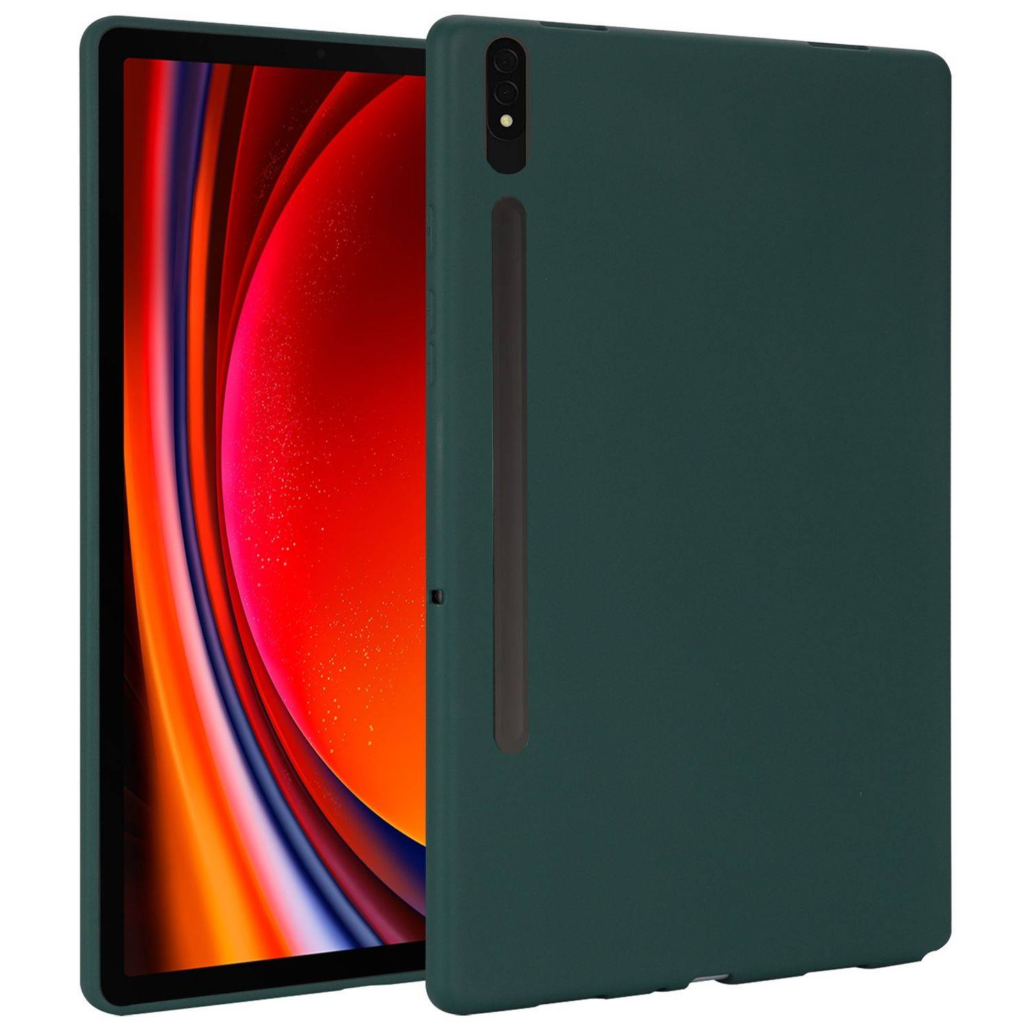 Für Samsung Galaxy Tab S10 Plus FE Plus / S9 Plus FE Plus / S8 Plus TPU Silikon Hülle Ultra dünn Cover Dunkelgrün