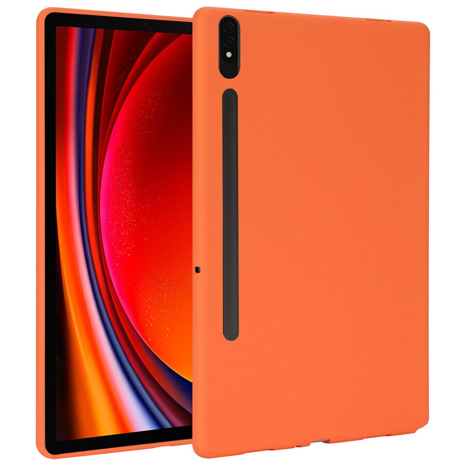 Für Samsung Galaxy Tab S10 Plus FE Plus / S9 Plus FE Plus / S8 Plus TPU Silikon Hülle Ultra dünn Cover Orange
