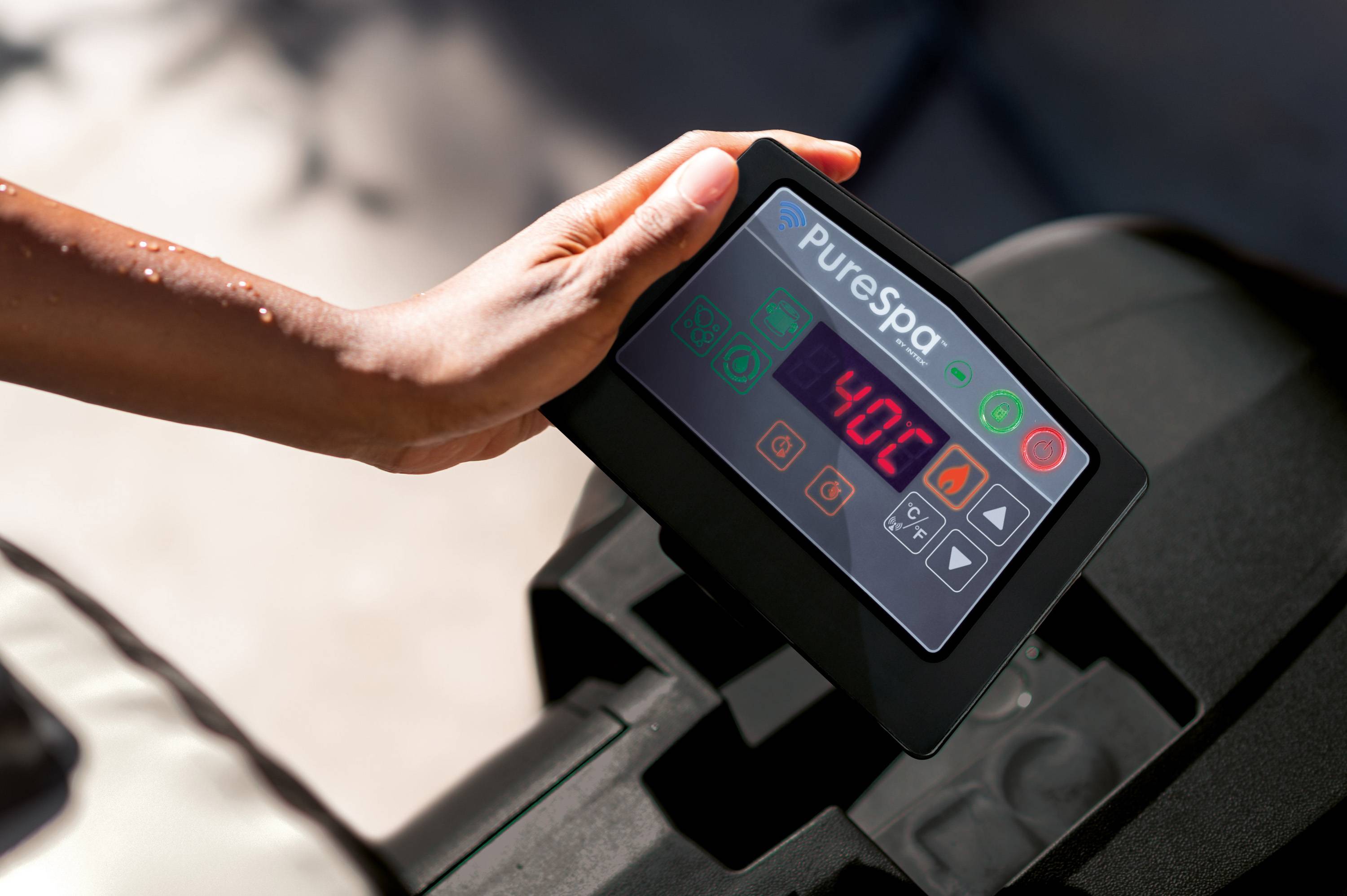 INTEX 28452NP - Whirlpool - PureSPA Greystone Deluxe (196x196cm) für 6 Personen