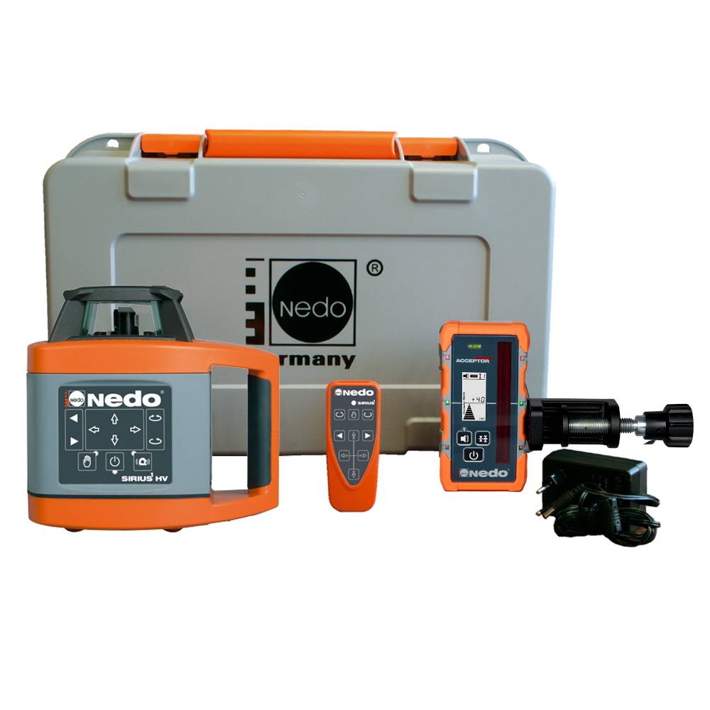 Rotationslaser SIRIUS 1 HV - Laserklasse 3R - inkl. Laserempfänger ACCEPTOR MAXX - im Transportkoffer