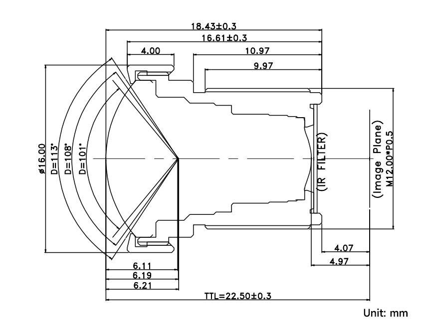 WaveShare M12 High Resolution Lens 12MP 113° FOV 2.7mm for Raspberry Pi