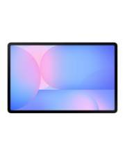 Ein Tablet mit schwarzem Rahmen, das ein abstraktes Design in Rosa- und Blaugradienten-Tönen zeigt.