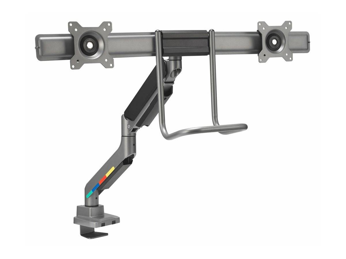 Kensington SmartFit - Befestigungskit (Querstange, Griff, horizontale Schiene) - einstellbarer Arm - für 2 Monitore - Gasdruckfeder - Aluminium