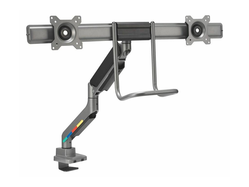 Kensington SmartFit - Befestigungskit (Querstange, Griff, horizontale Schiene) - einstellbarer Arm - für 2 Monitore - Gasdruckfeder - Aluminium
