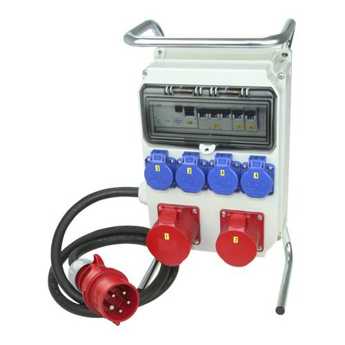 PC ELECTRIC 9134124 - Mobilverteiler Kunststoff "ANIF4 MV" (2x CEE-Steckdose | 6x LS-Schalter | 2,00m Kabel | IP54)