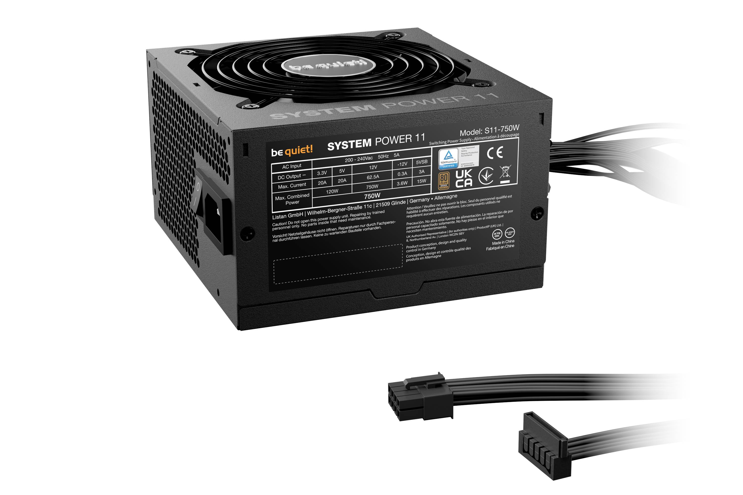 be quiet! System Power 11 750W, 750 W, 200 - 240 V, 50 Hz, 4 A, 120 W, 750 W