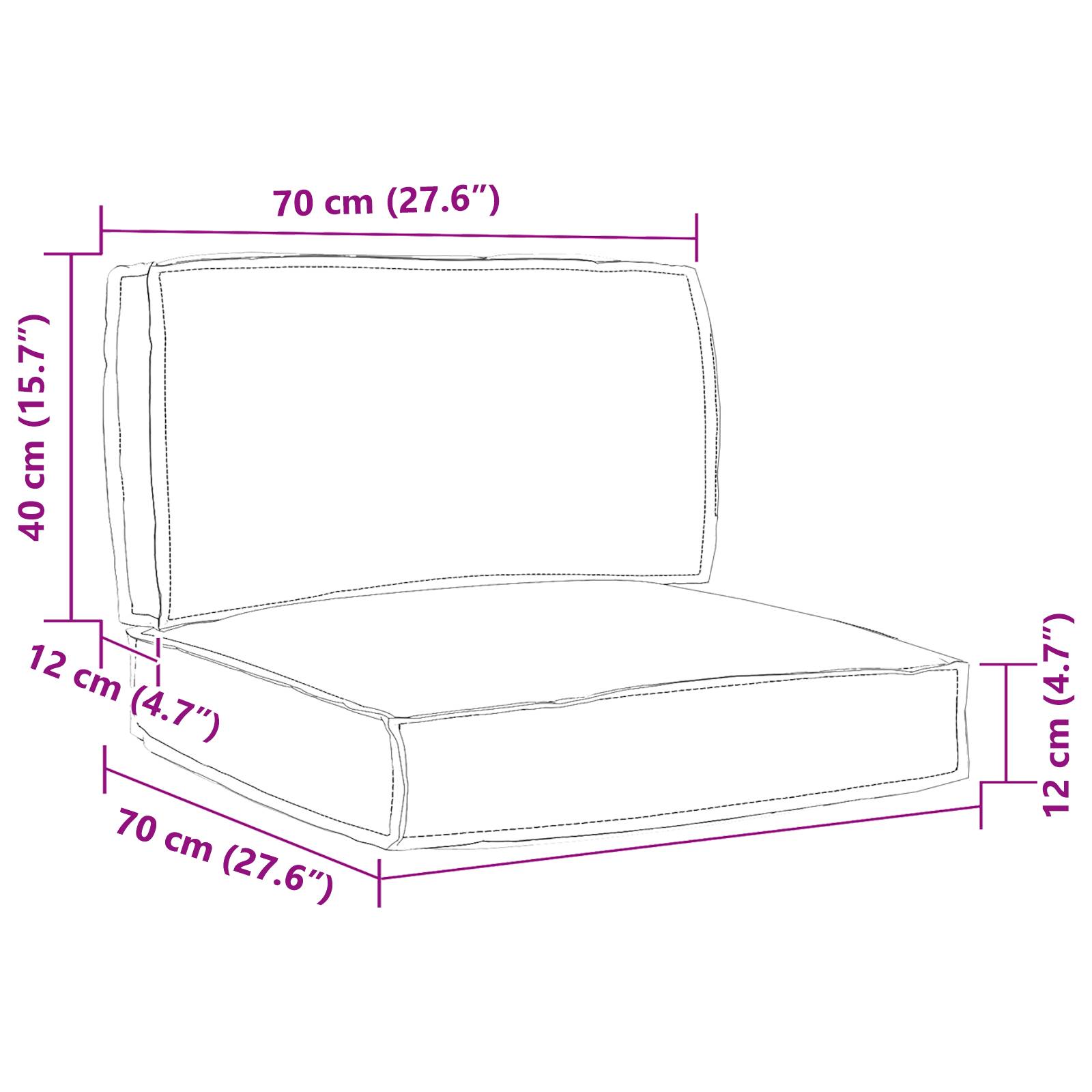 vidaXL 2-teiliges Palettankissen-Set Royalblau Oxford-Stoff