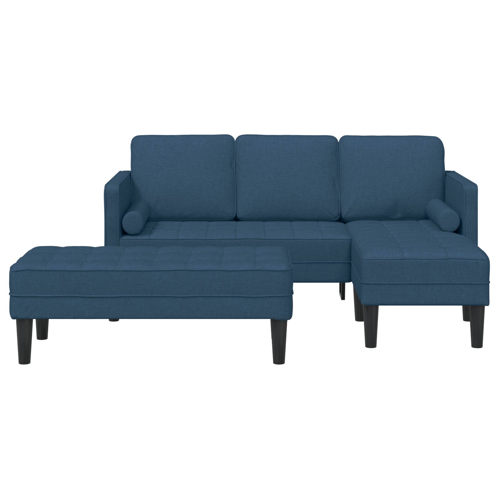 vidaXL 2-teiliges Sofa Set mit Kissen Blau Stoff