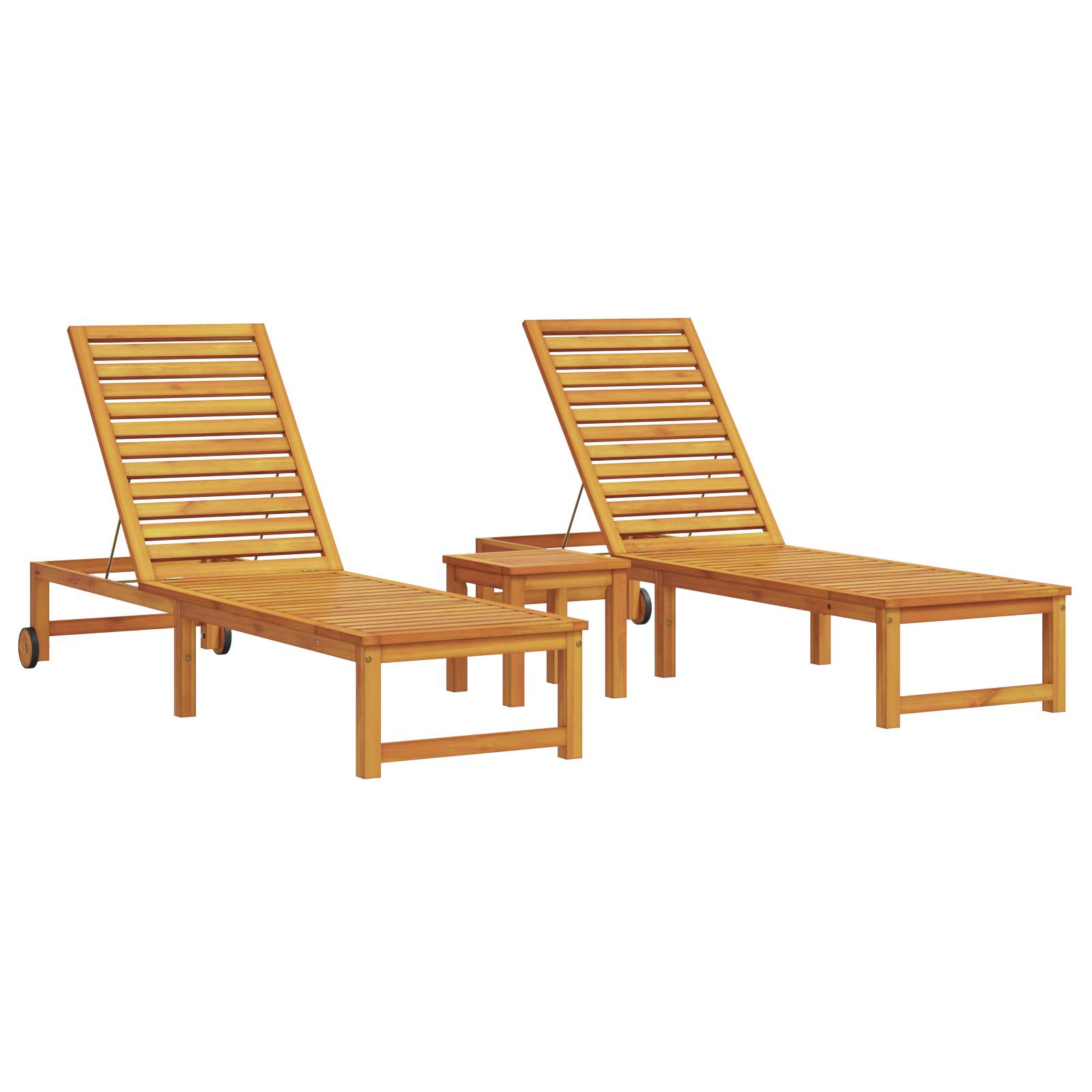 vidaXL Sonnenliege mit Tisch Massivholz Akazie
