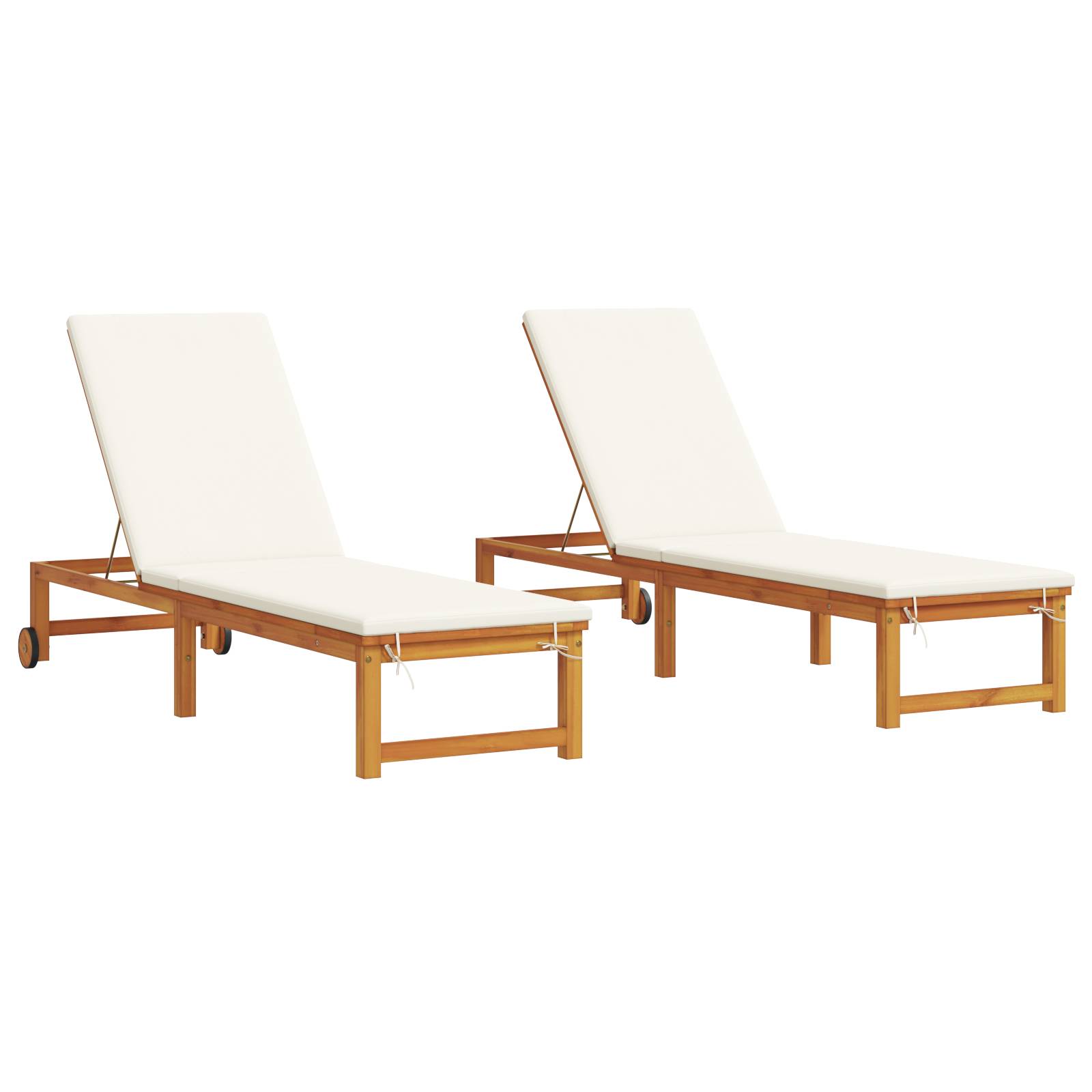 vidaXL Sonnenliegen 2 Stk. mit Kissen Massivholz Akazie