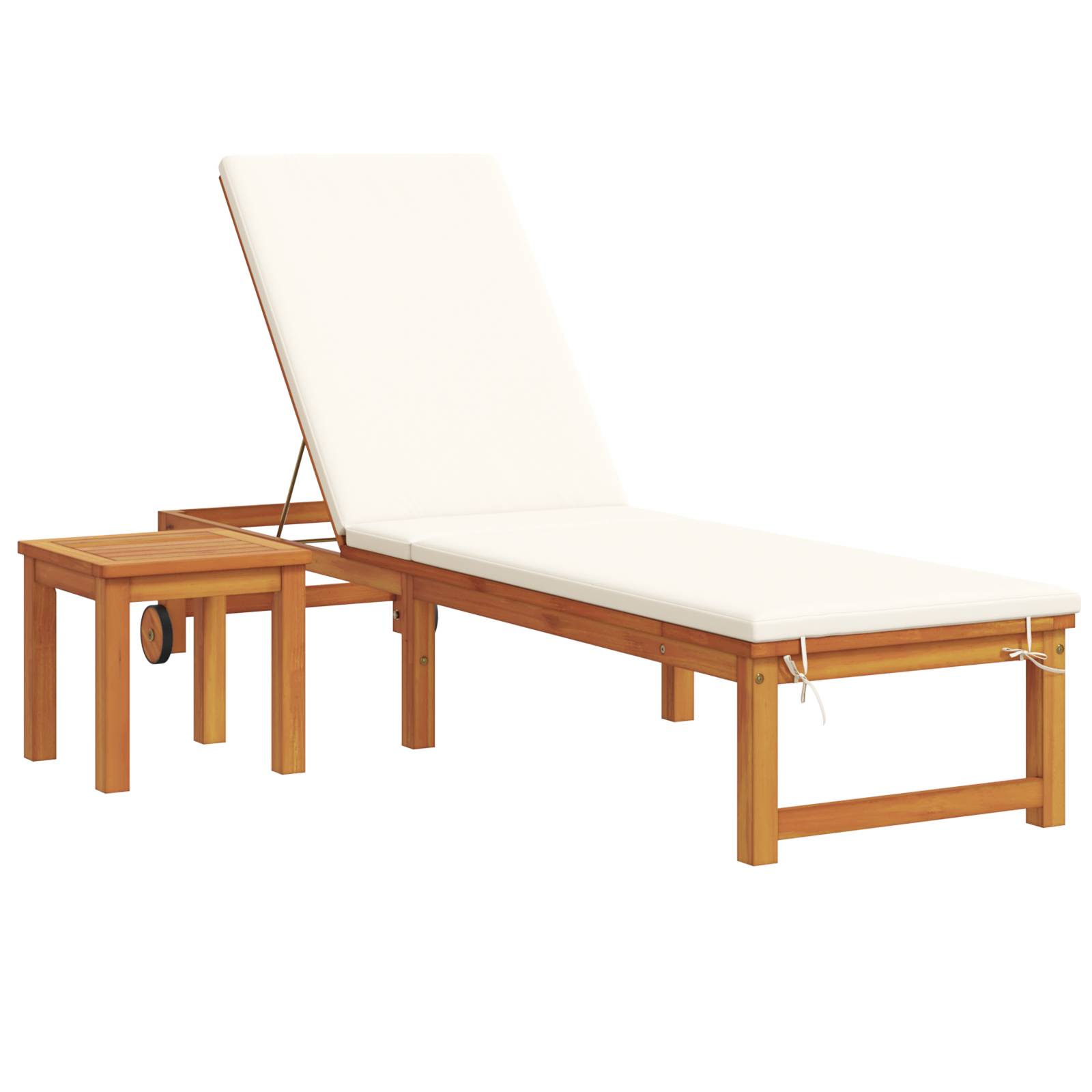 vidaXL Sonnenliege mit Tisch und Kissen Massivholz Akazie