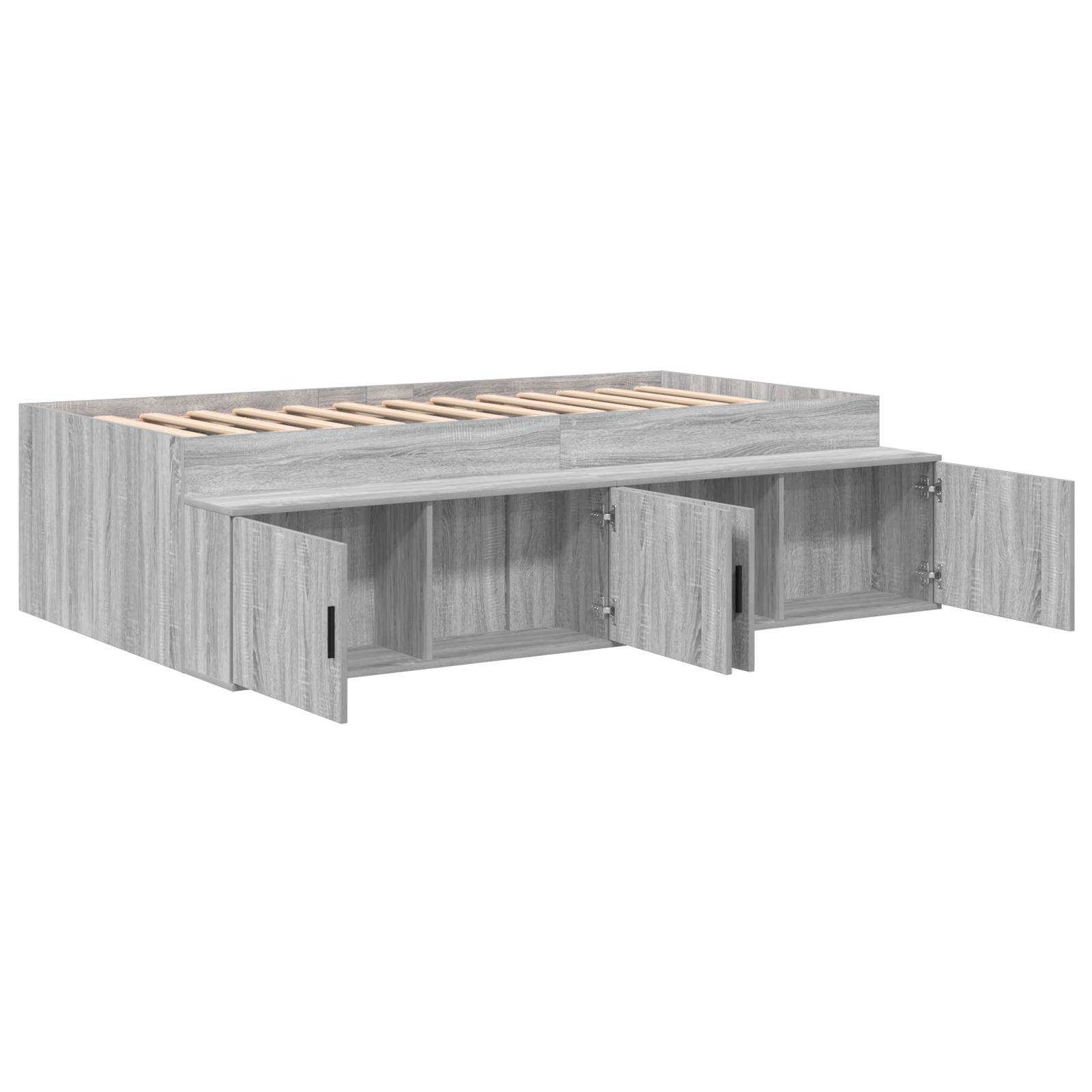 vidaXL Stauraum Bettgestell Grau Sonoma 75x190 cm