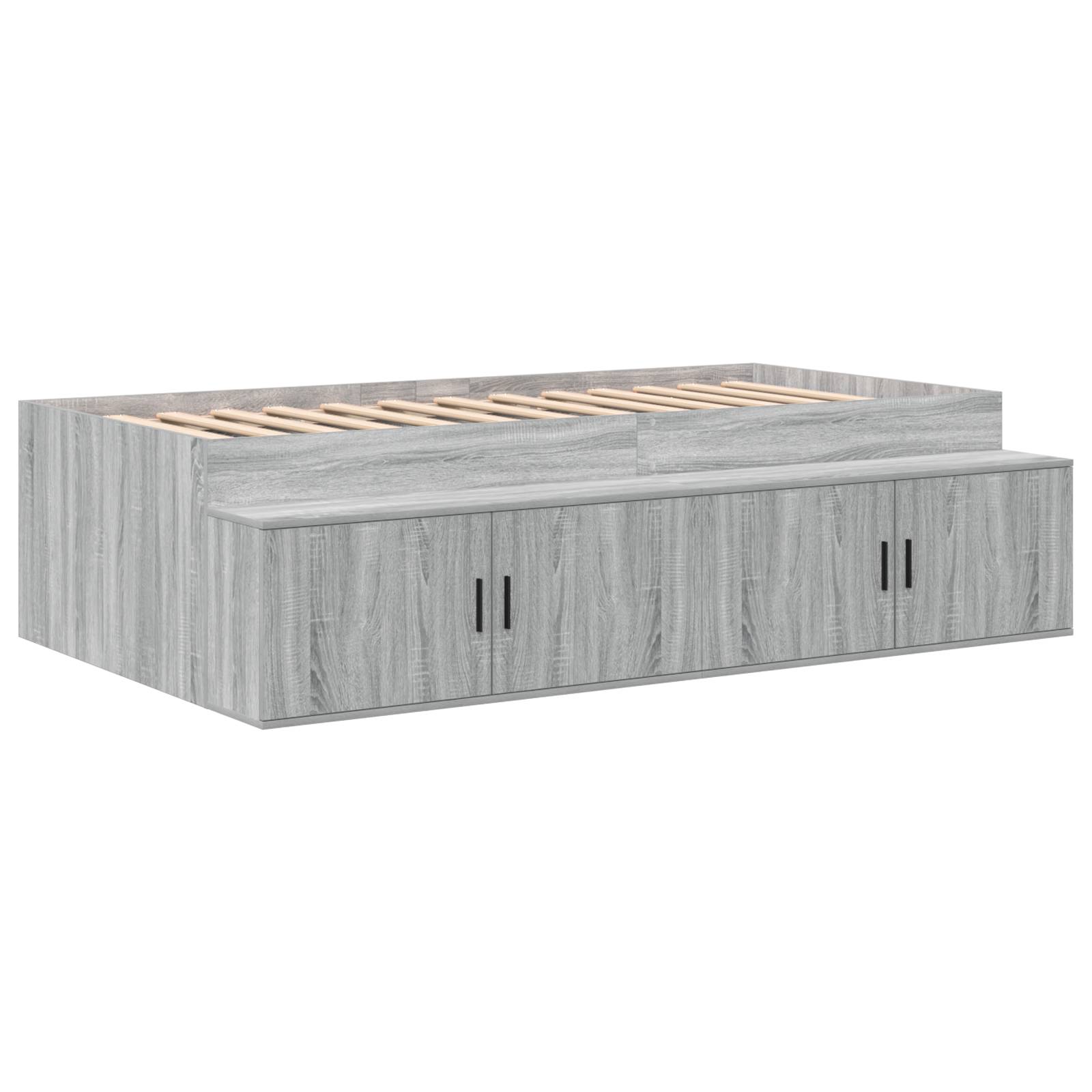 vidaXL Stauraum Bettgestell Grau Sonoma 75x190 cm