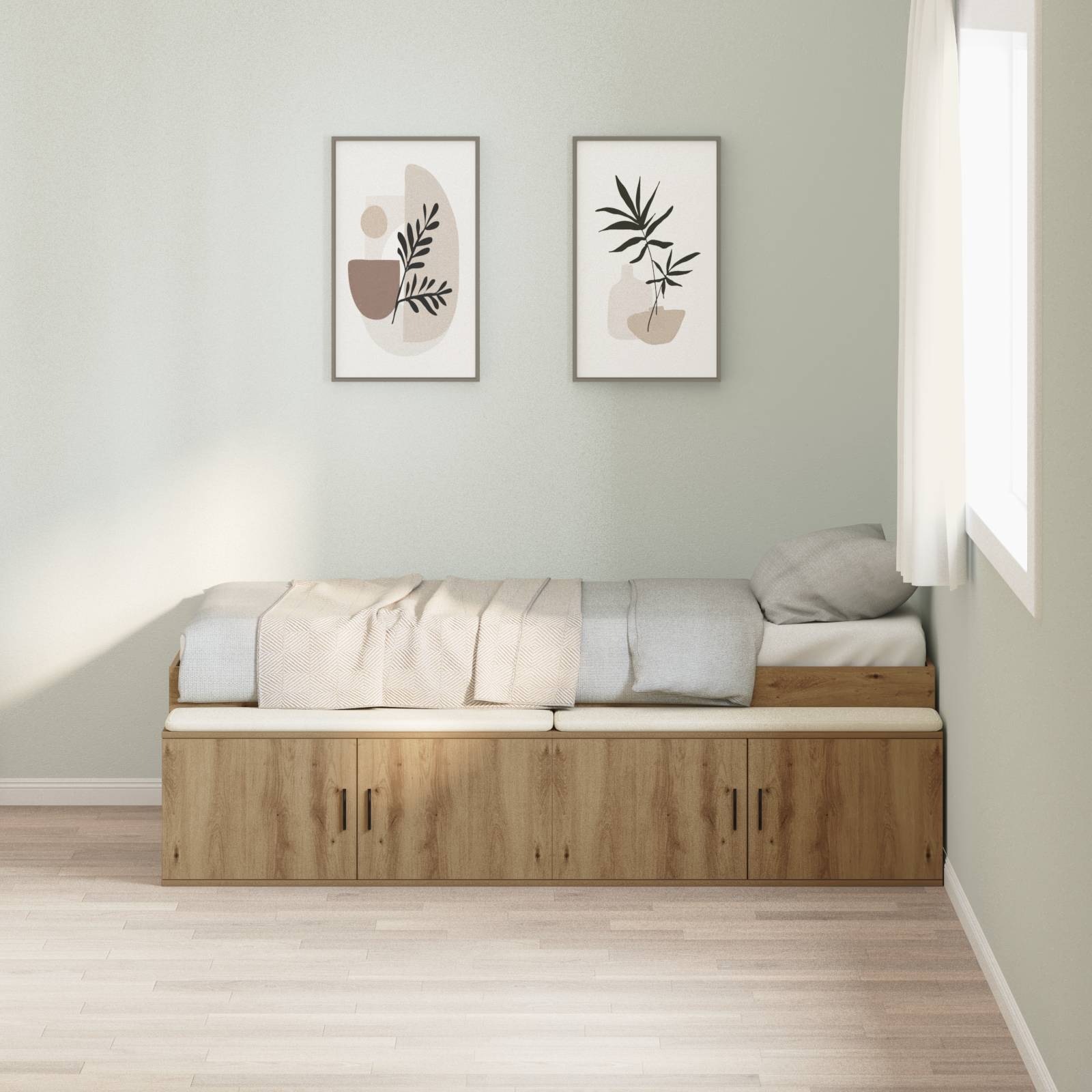 vidaXL Bettgestell Artisan Eiche 100x200 cm