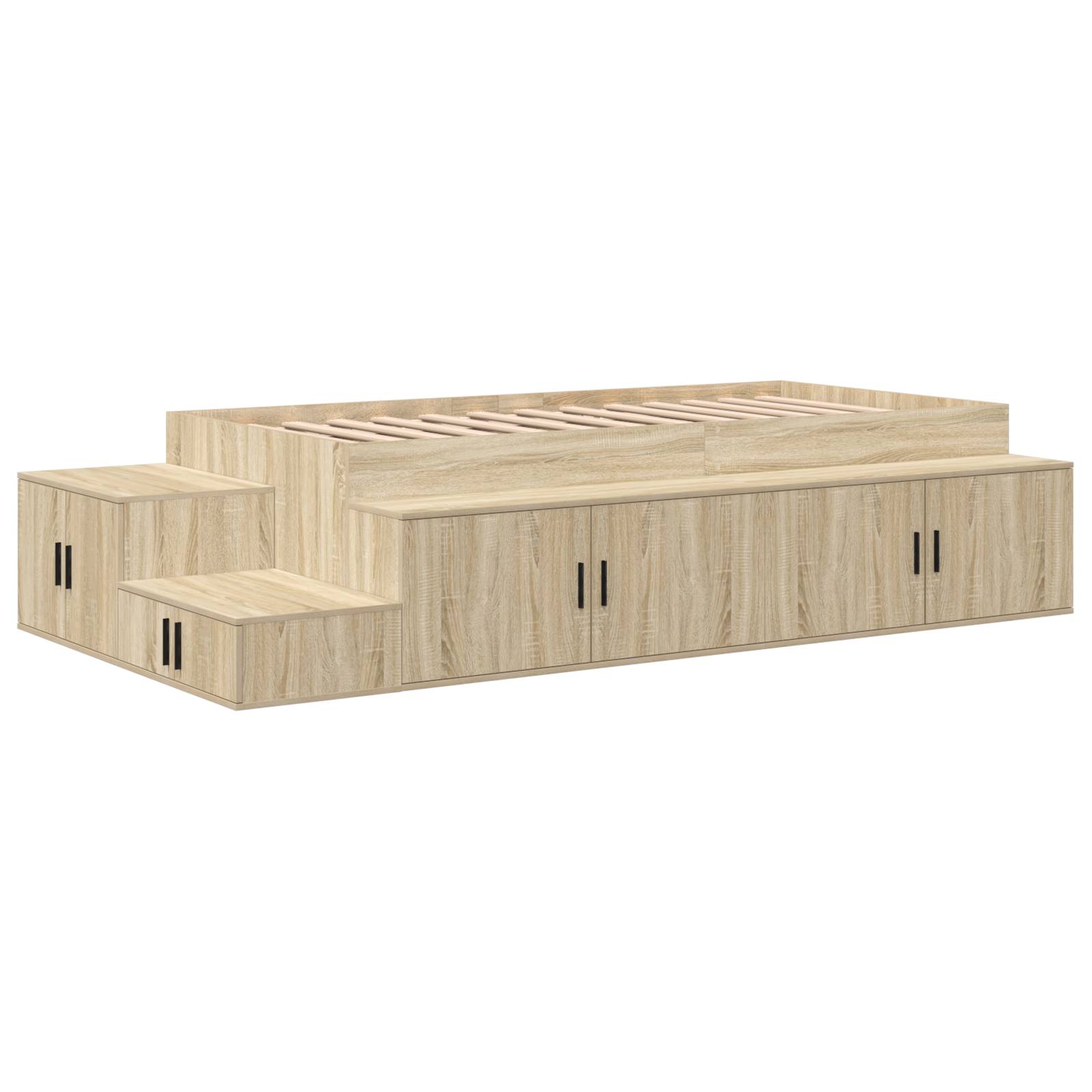 vidaXL Aufbewahrungsbettgestell Sonoma Eiche 75x190 cm