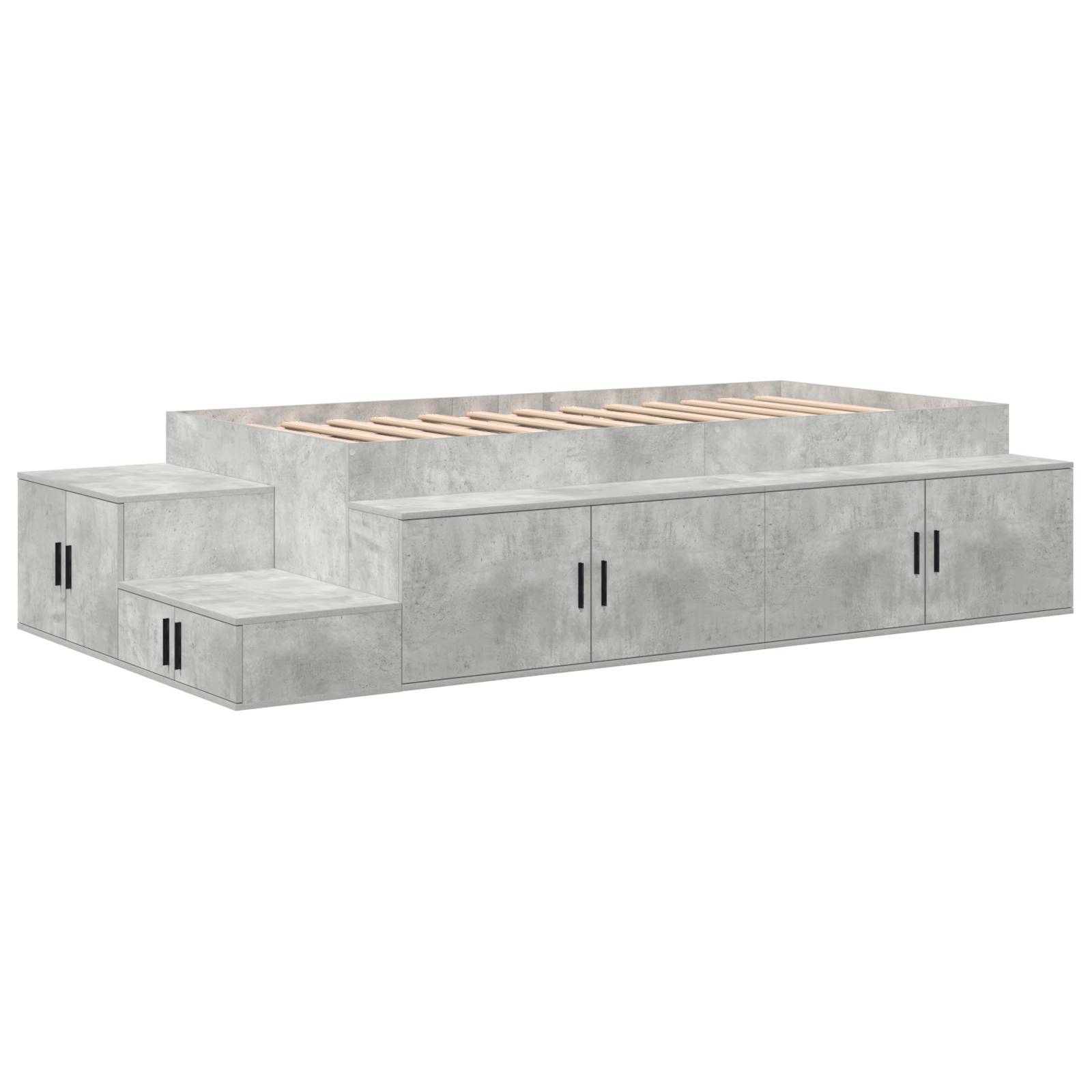 vidaXL Storage Bettgestell Beton Grau 75x190 cm