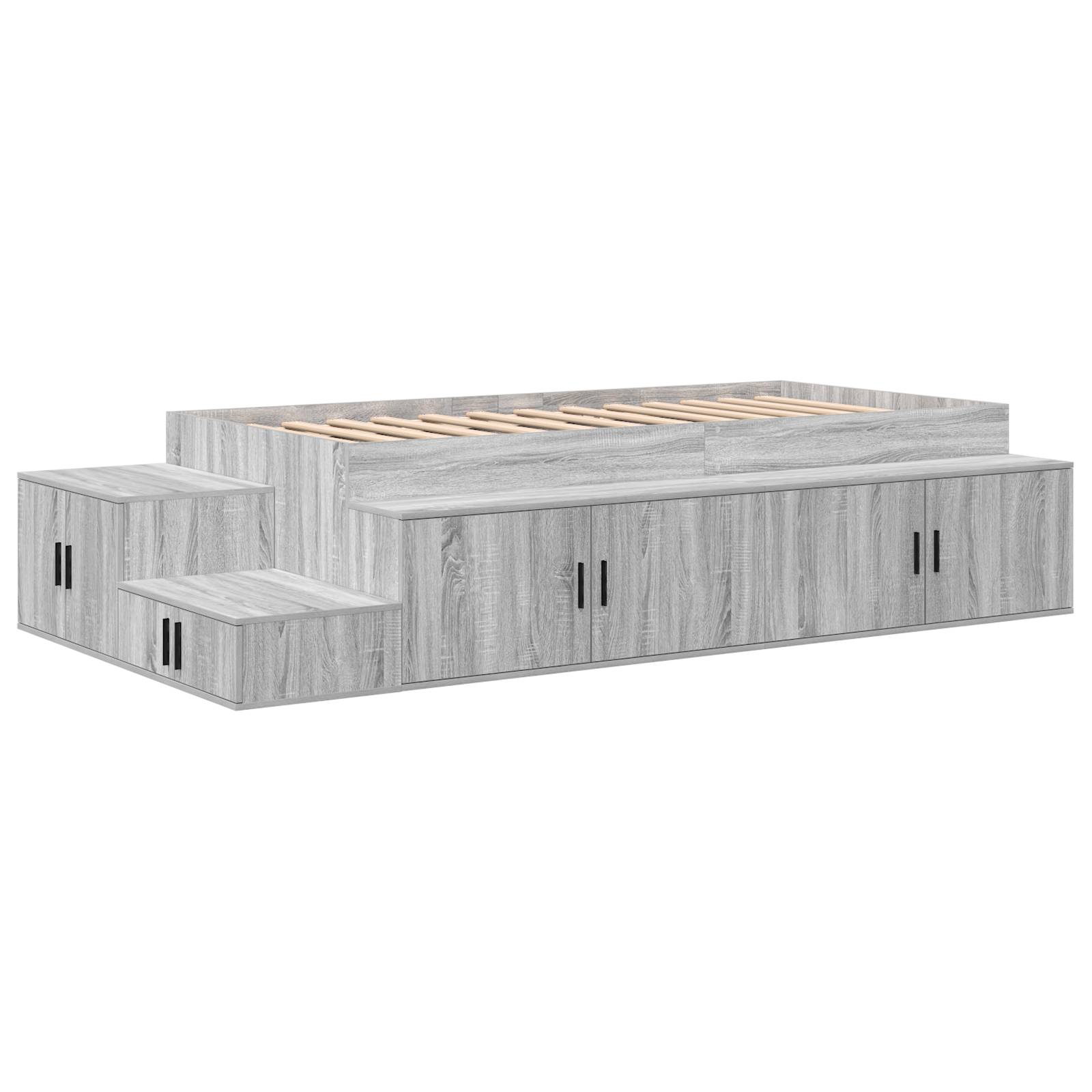 vidaXL Stauraum Bettgestell Grau Sonoma 75x190 cm