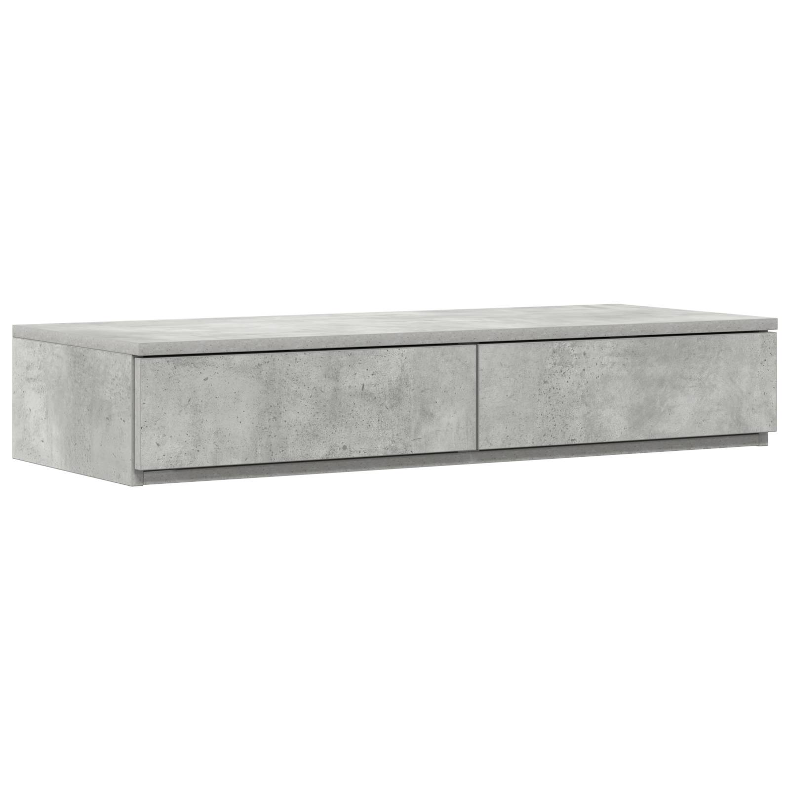 vidaXL Nachttisch Beton Grau 75x36,5x16,5 cm Ingenieurholz
