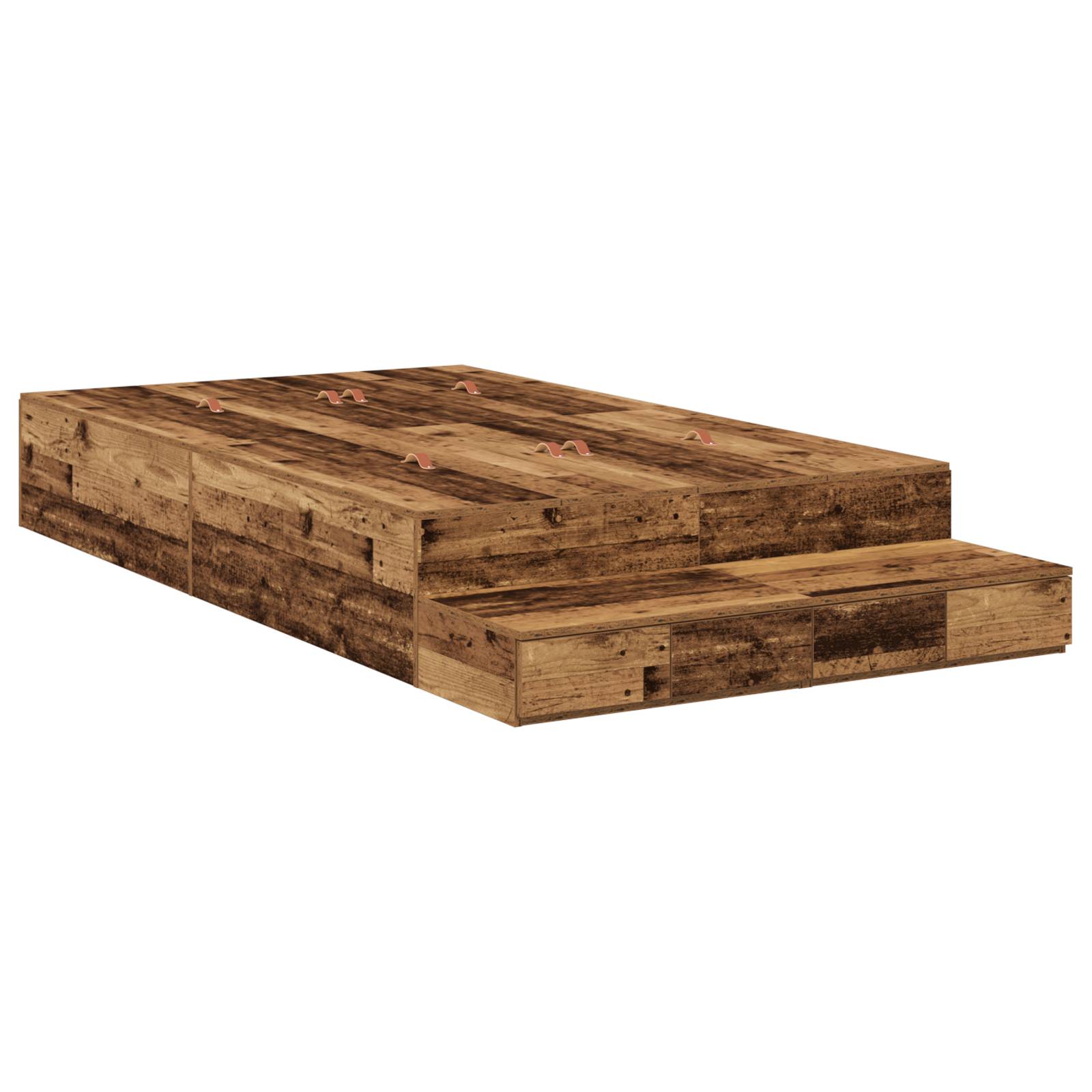 vidaXL Stauraumbettgestell Altes Holz 120x190 cm