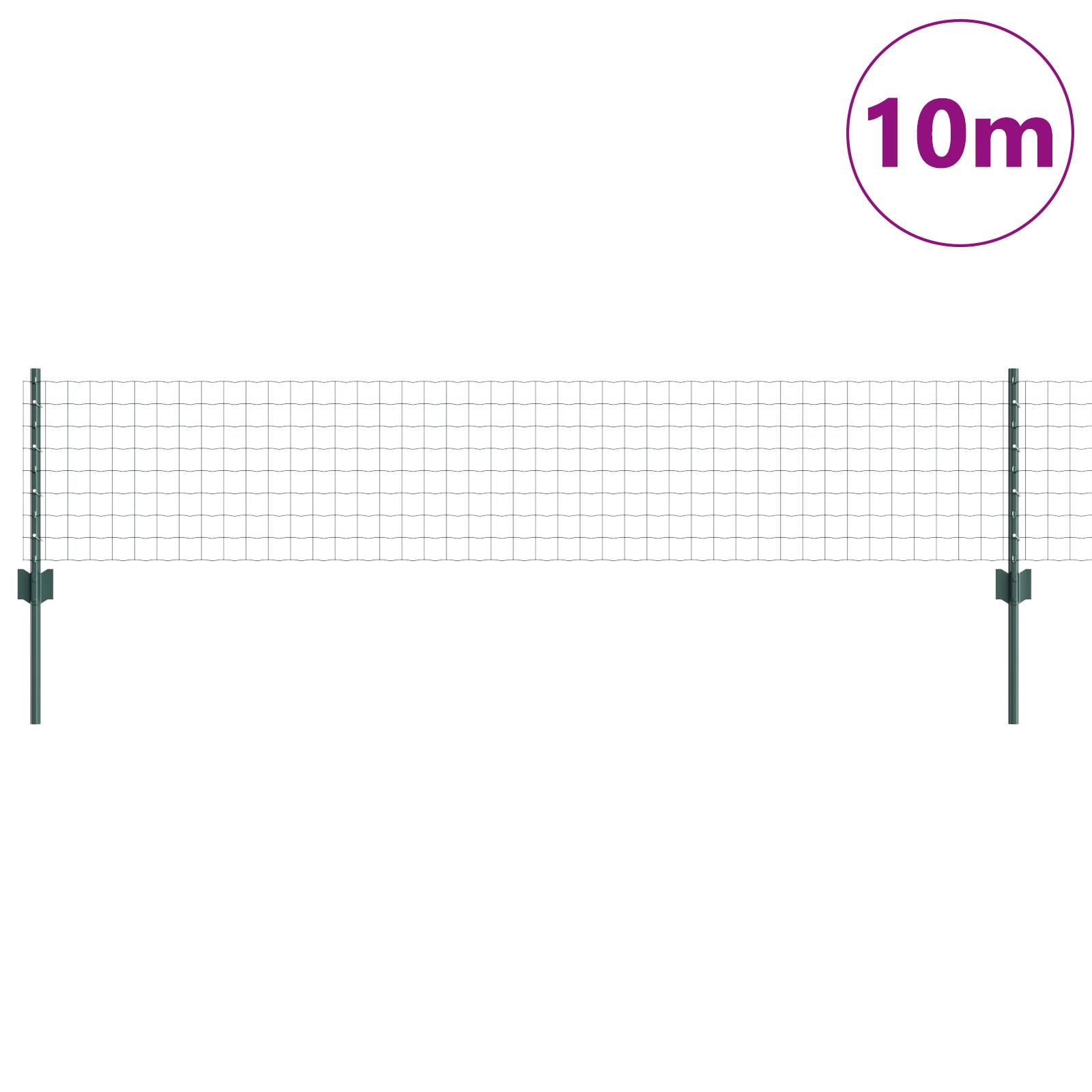 vidaXL Euro Zaun mit 5 U-Pfosten Grün 0.4x10 m Stahl