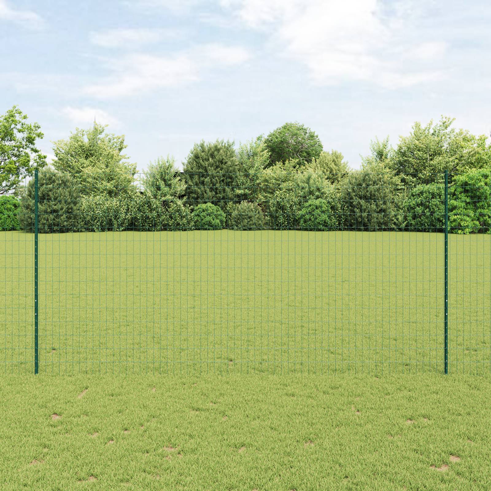 vidaXL Euro Zaun mit 5 U-Pfosten Grün 1,5x10 m Stahl