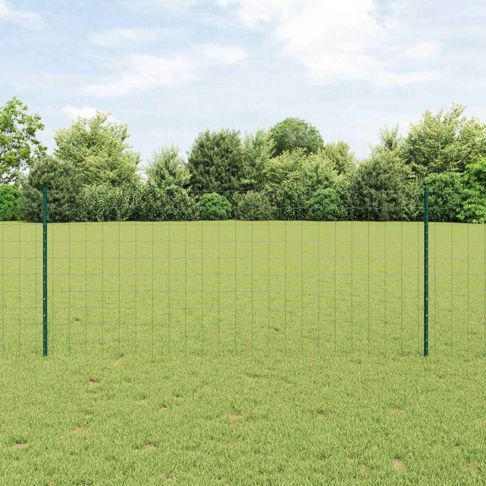 vidaXL Gartenzaunset 2-teilig Grün Stahl 25 x 1 m Langlebig